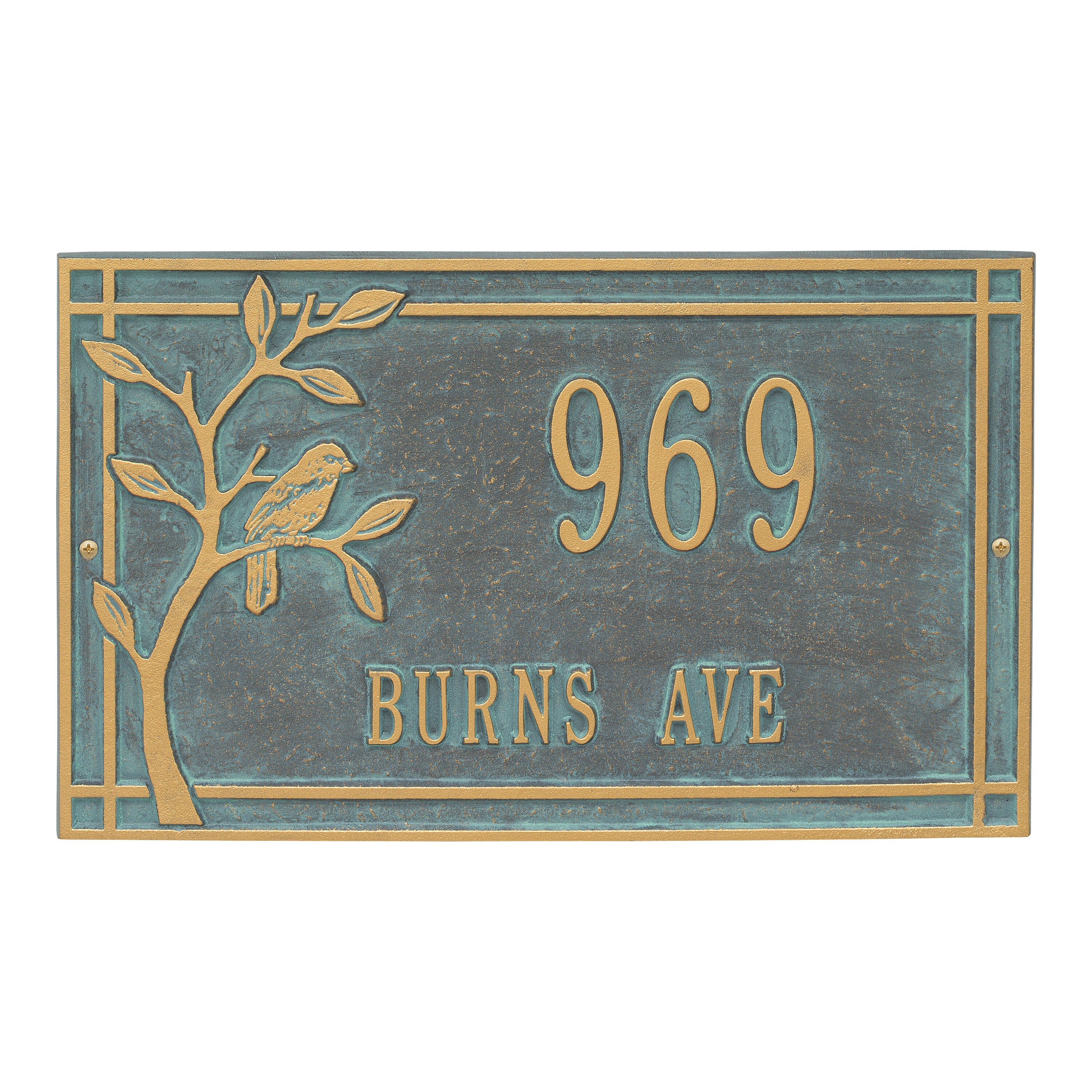 Woodridge Bird Standard Wall Address Plaque