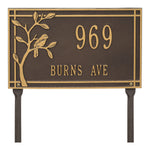 Woodridge Bird Standard Lawn Address Plaque