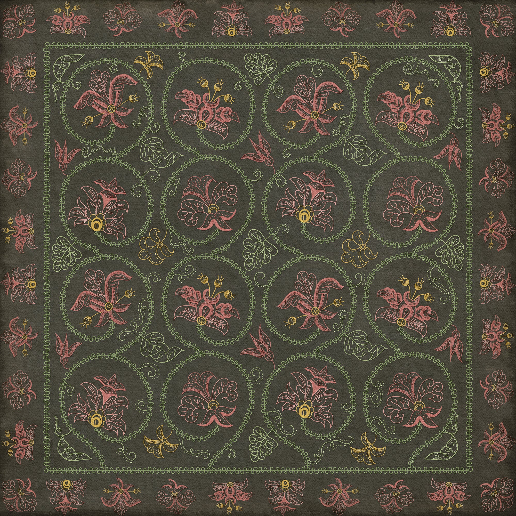 Williamsburg - Crewelwork - Dianthus