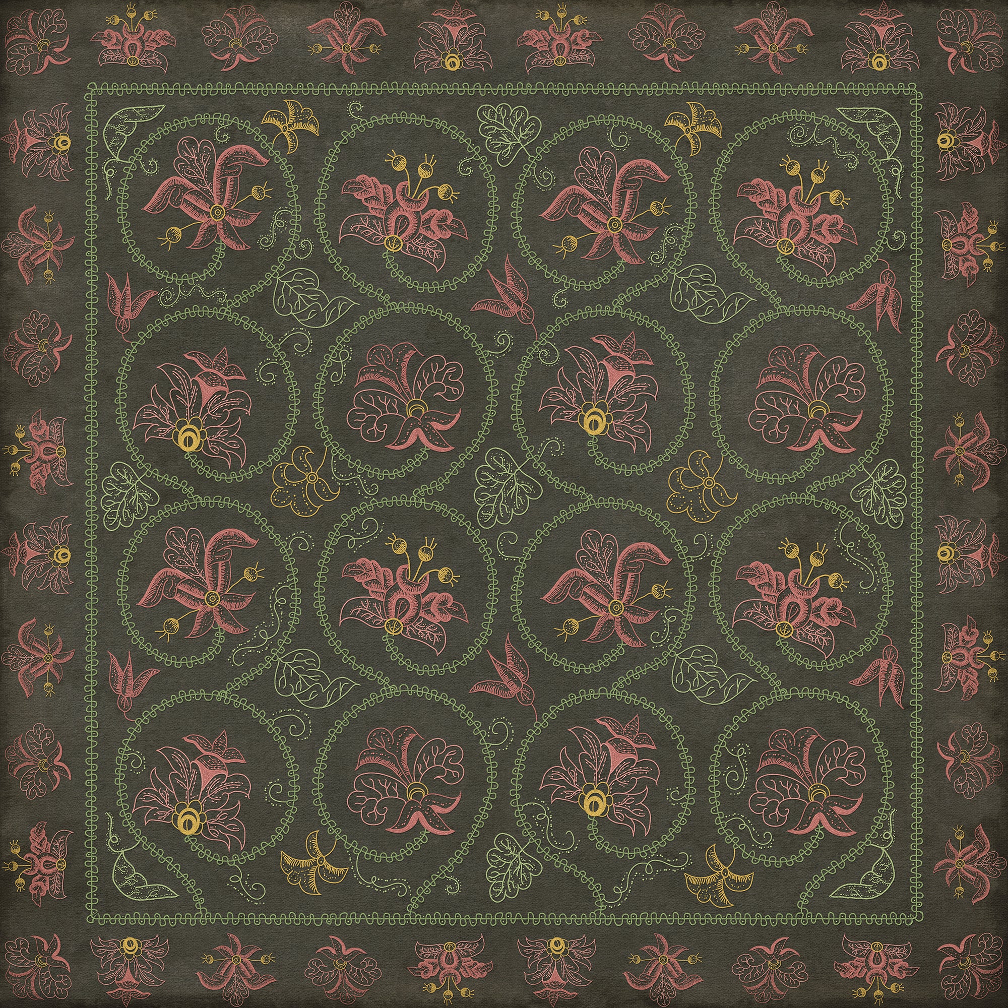Williamsburg - Crewelwork - Dianthus