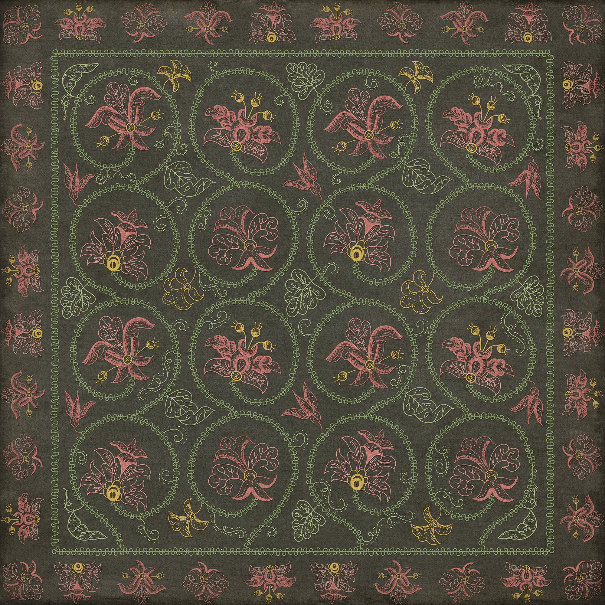 Williamsburg - Crewelwork - Dianthus