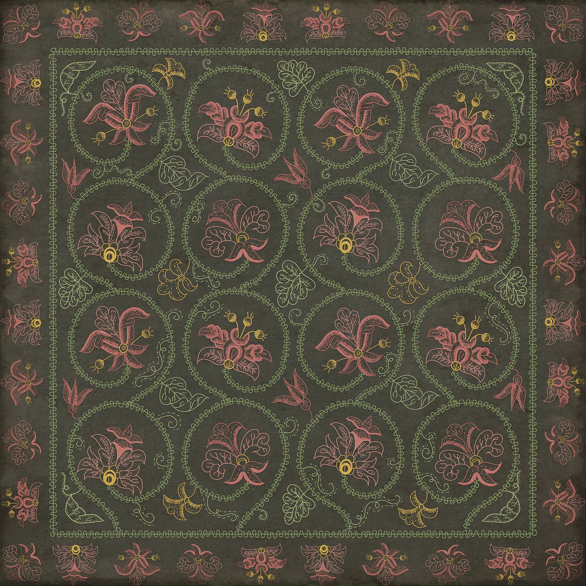 Williamsburg - Crewelwork - Dianthus