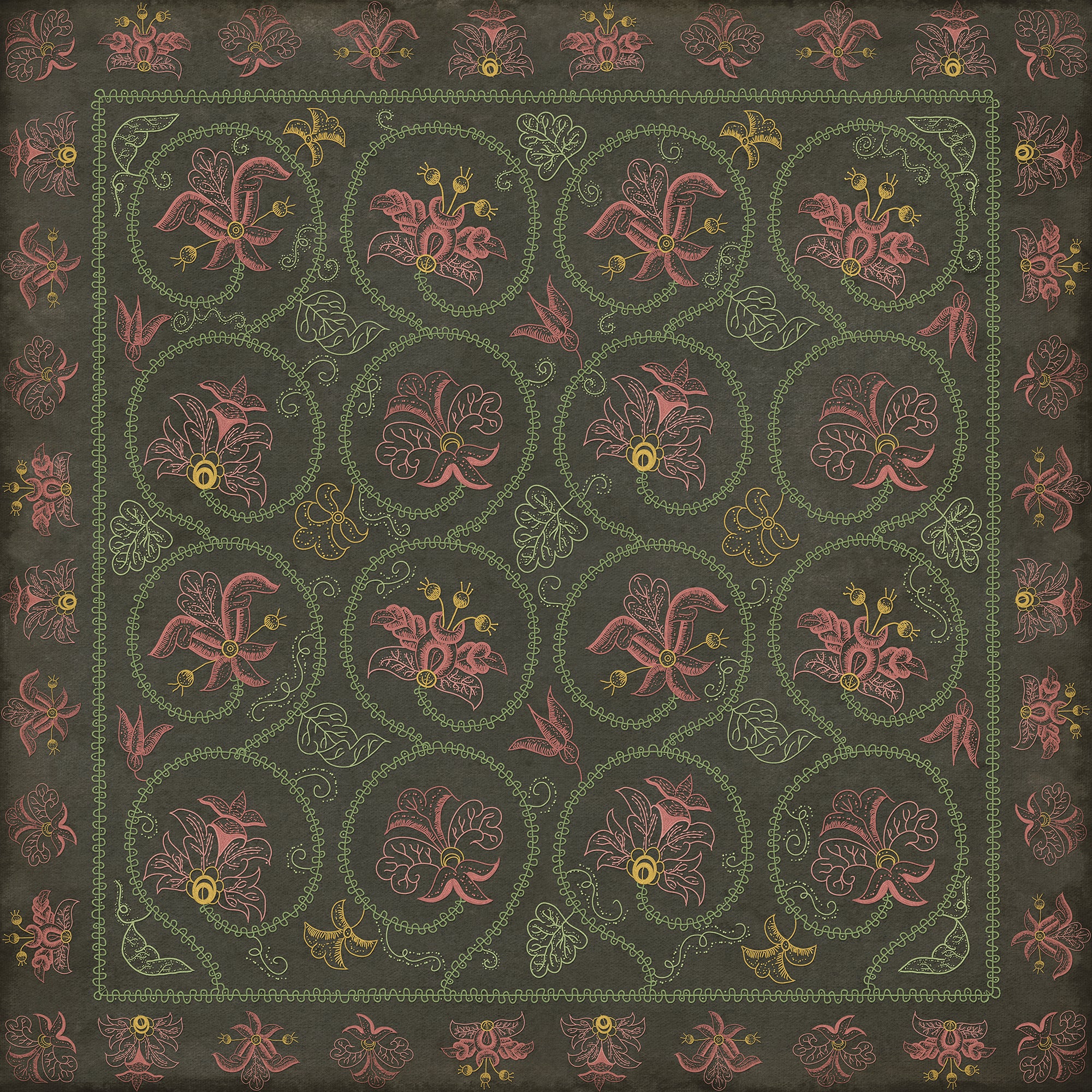 Williamsburg - Crewelwork - Dianthus