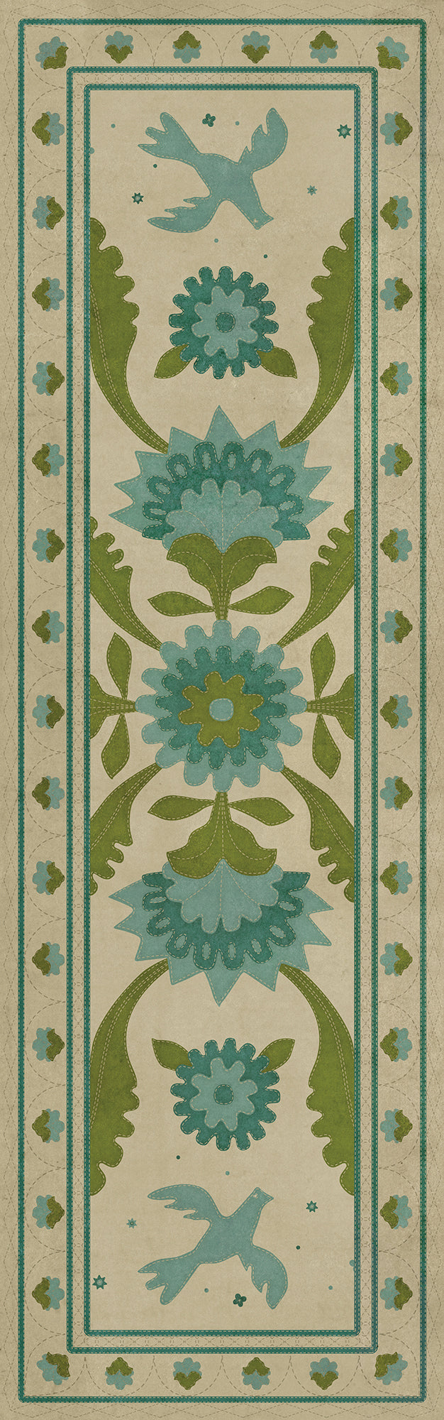 Williamsburg - Applique - Azure Moss