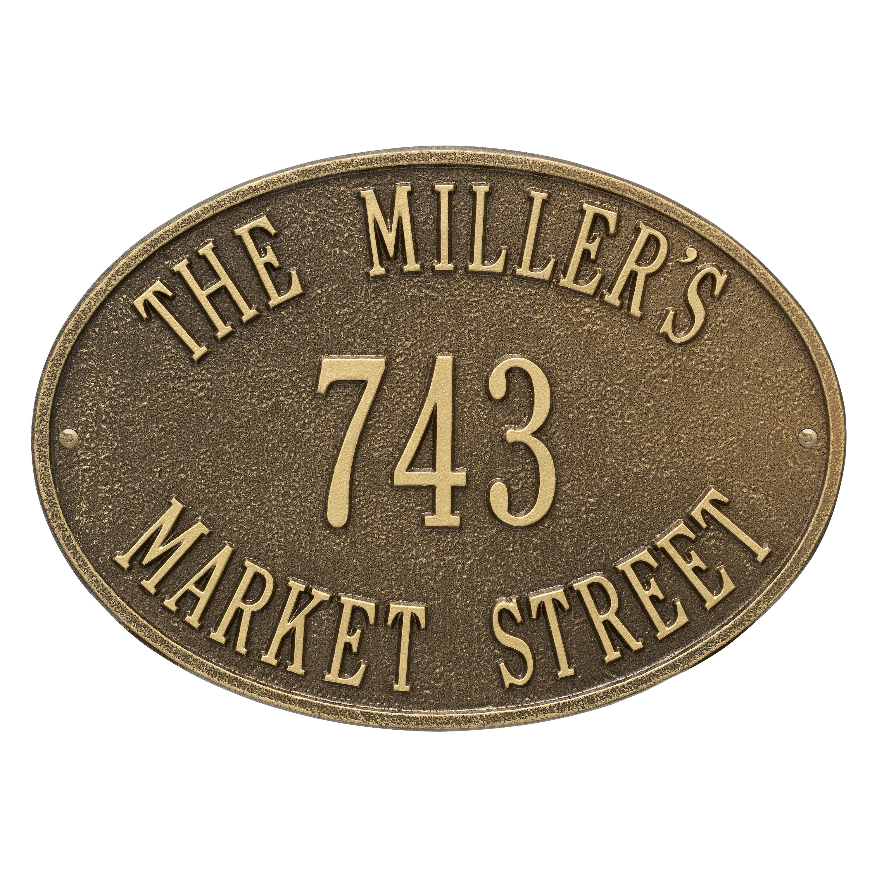 Hawthorne Oval Standard Wall Address Plaque