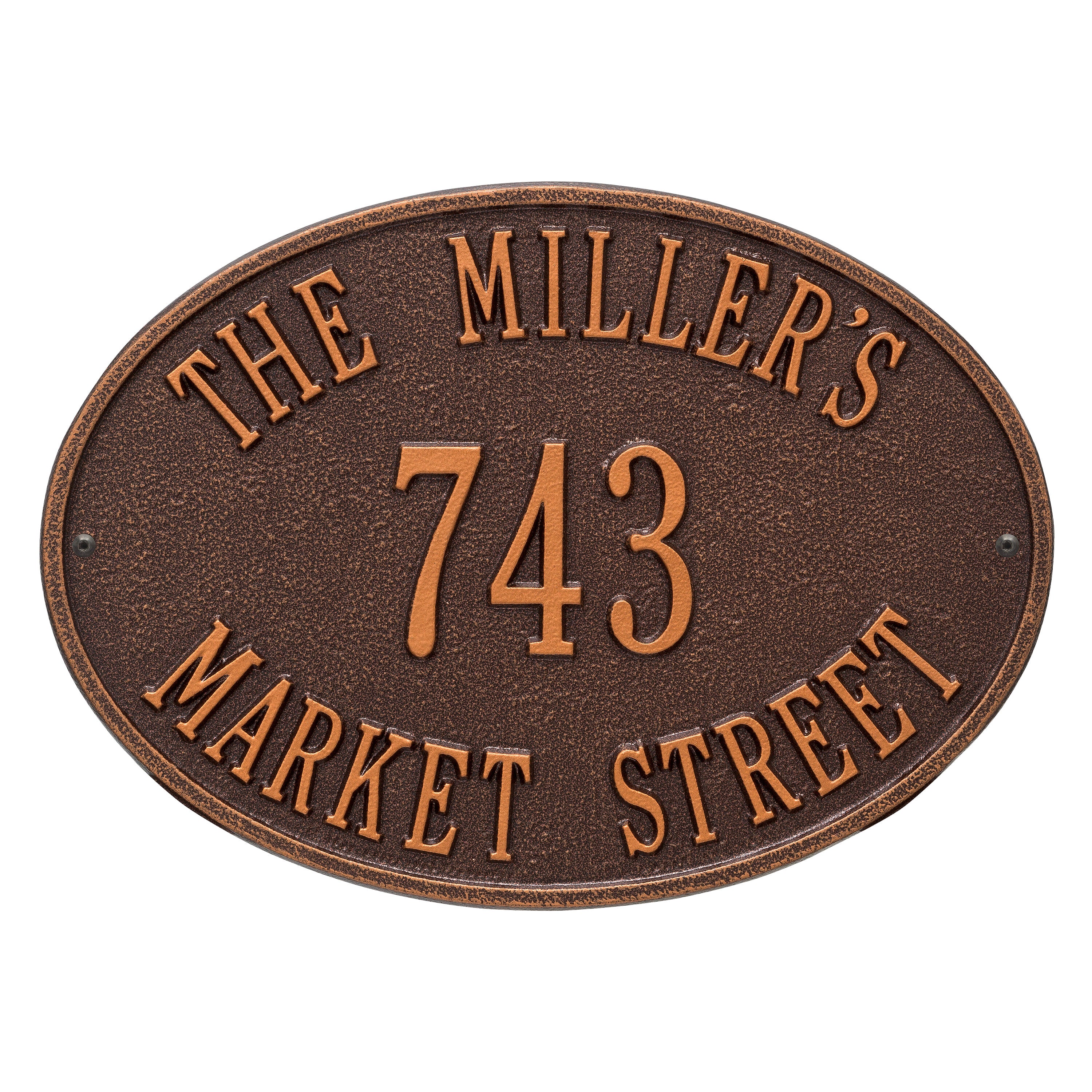 Hawthorne Oval Standard Wall Address Plaque
