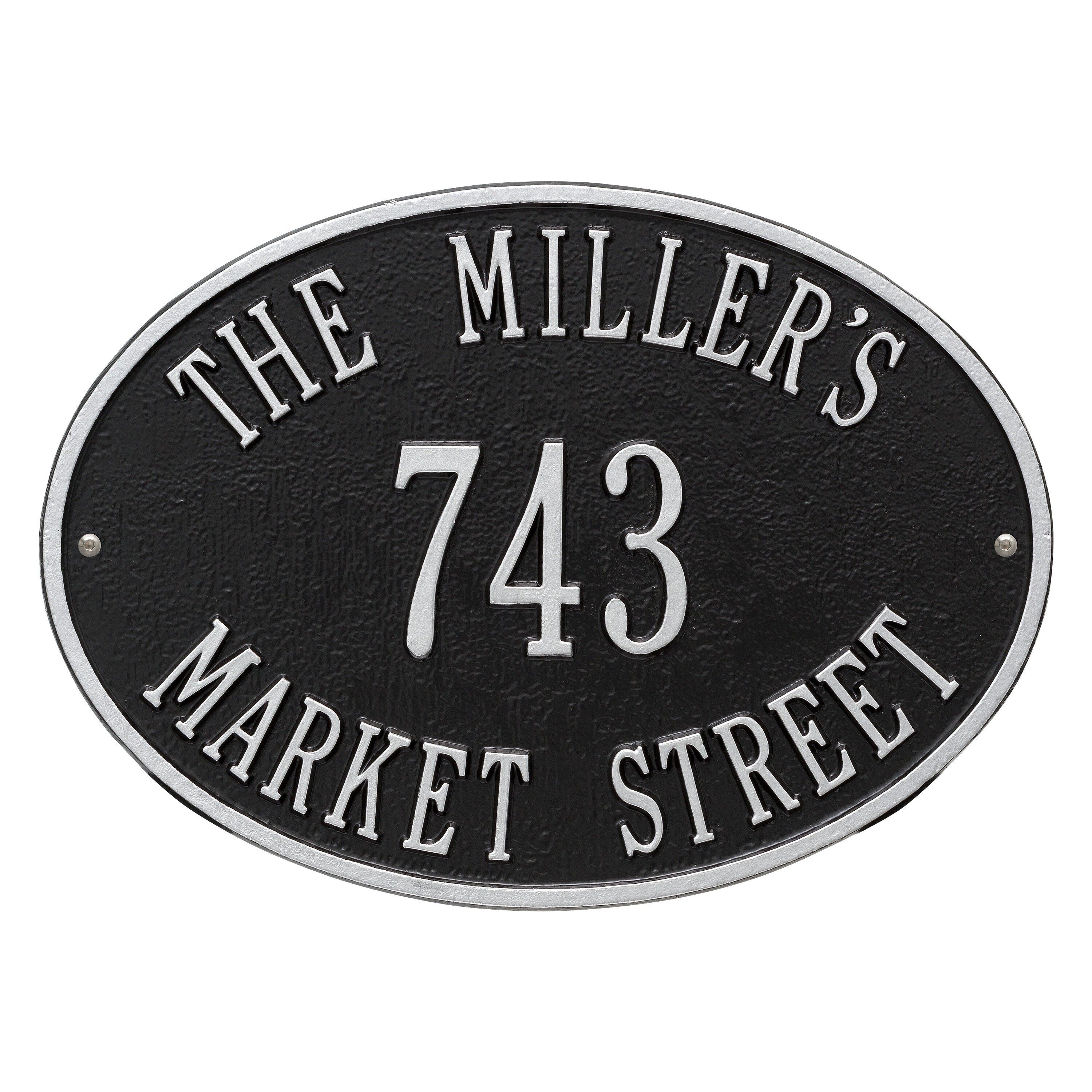 Hawthorne Oval Standard Wall Address Plaque
