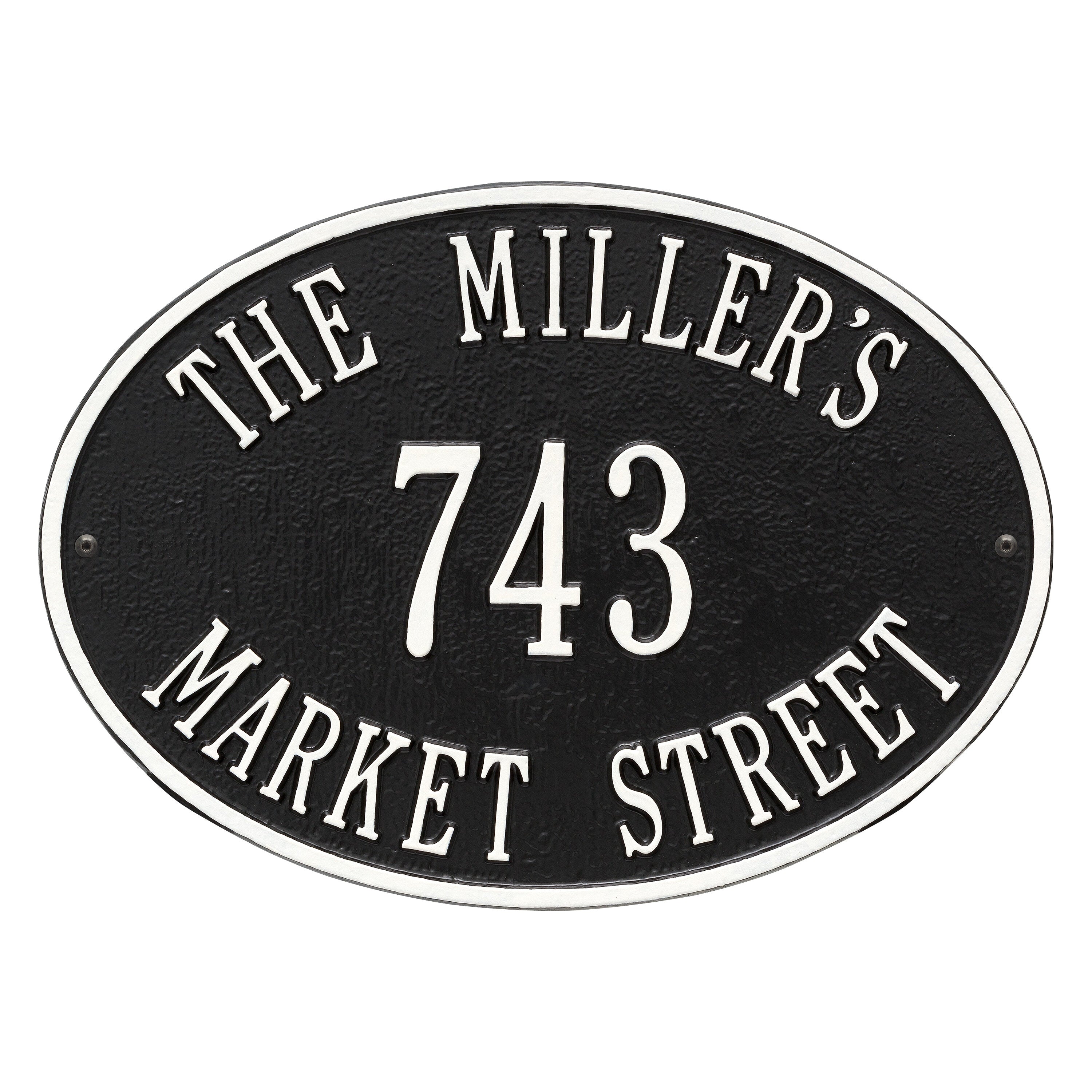 Hawthorne Oval Standard Wall Address Plaque