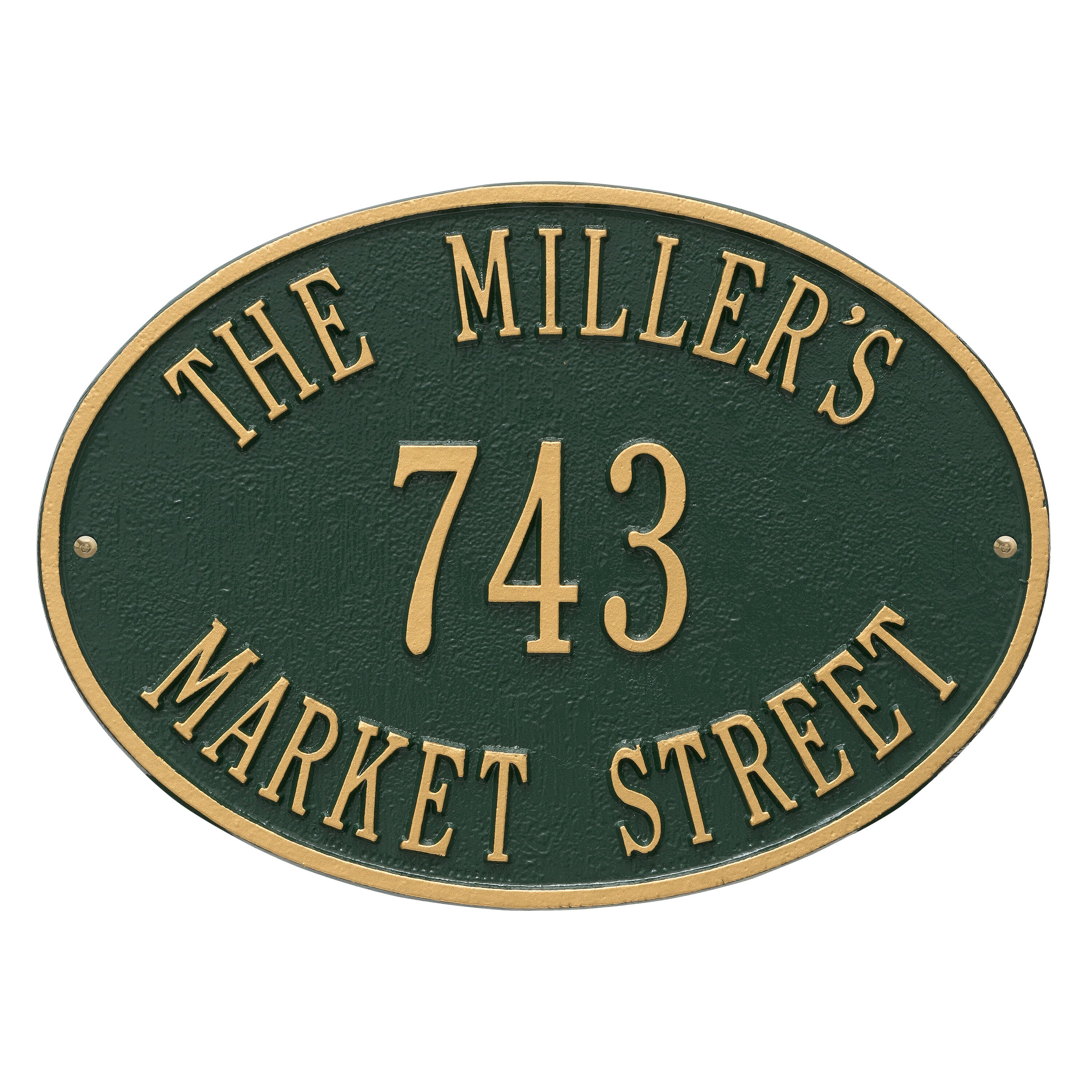 Hawthorne Oval Standard Wall Address Plaque