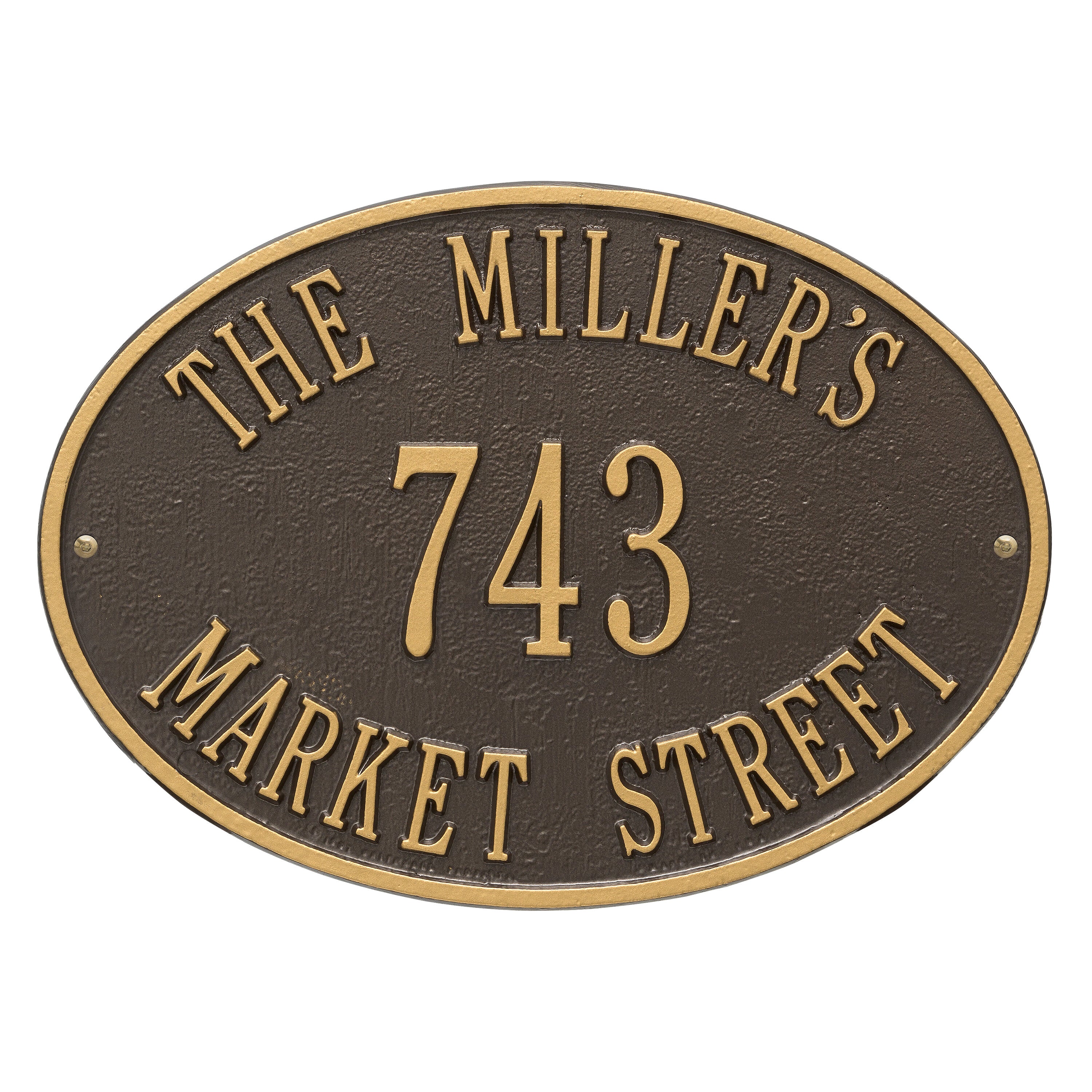 Hawthorne Oval Standard Wall Address Plaque