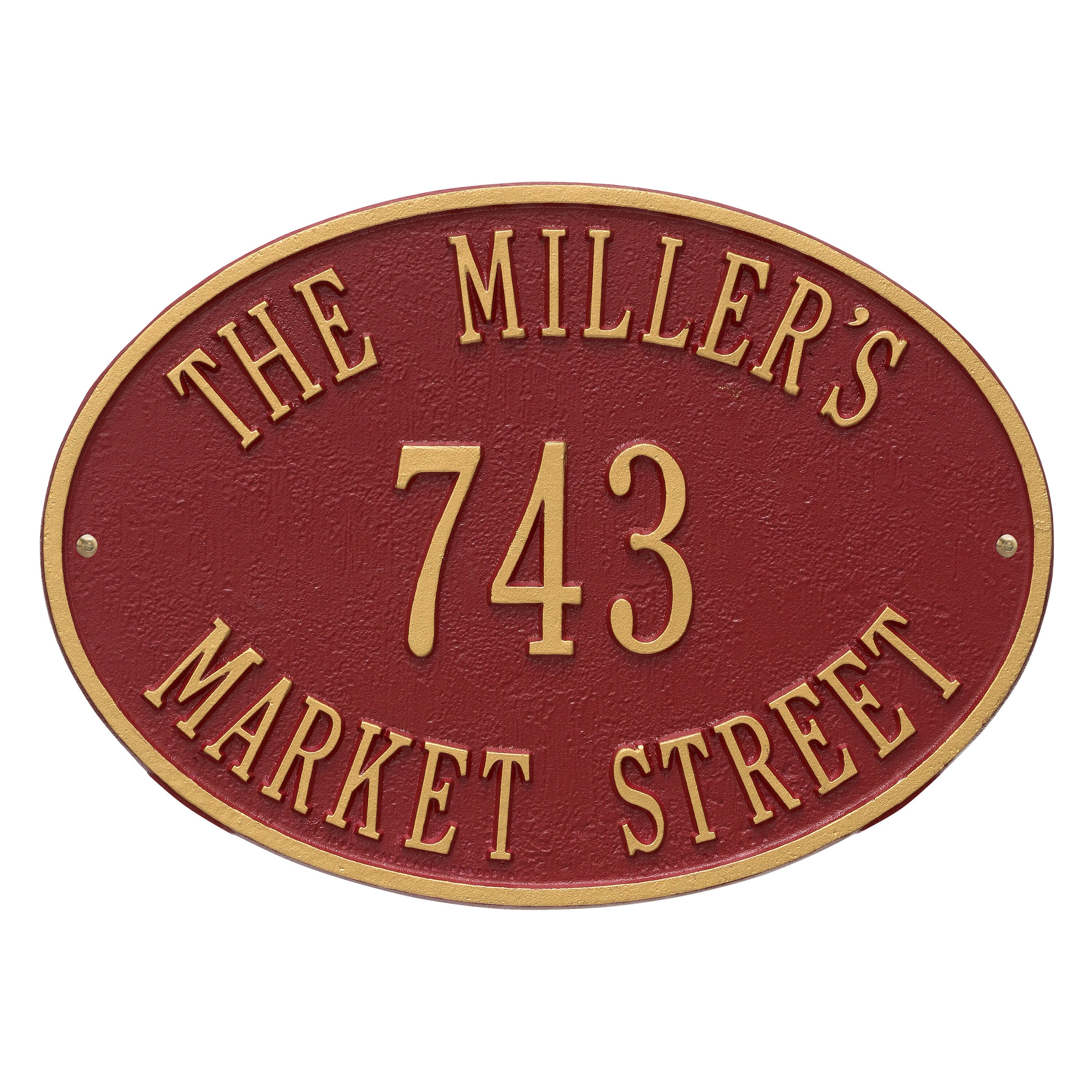 Hawthorne Oval Standard Wall Address Plaque