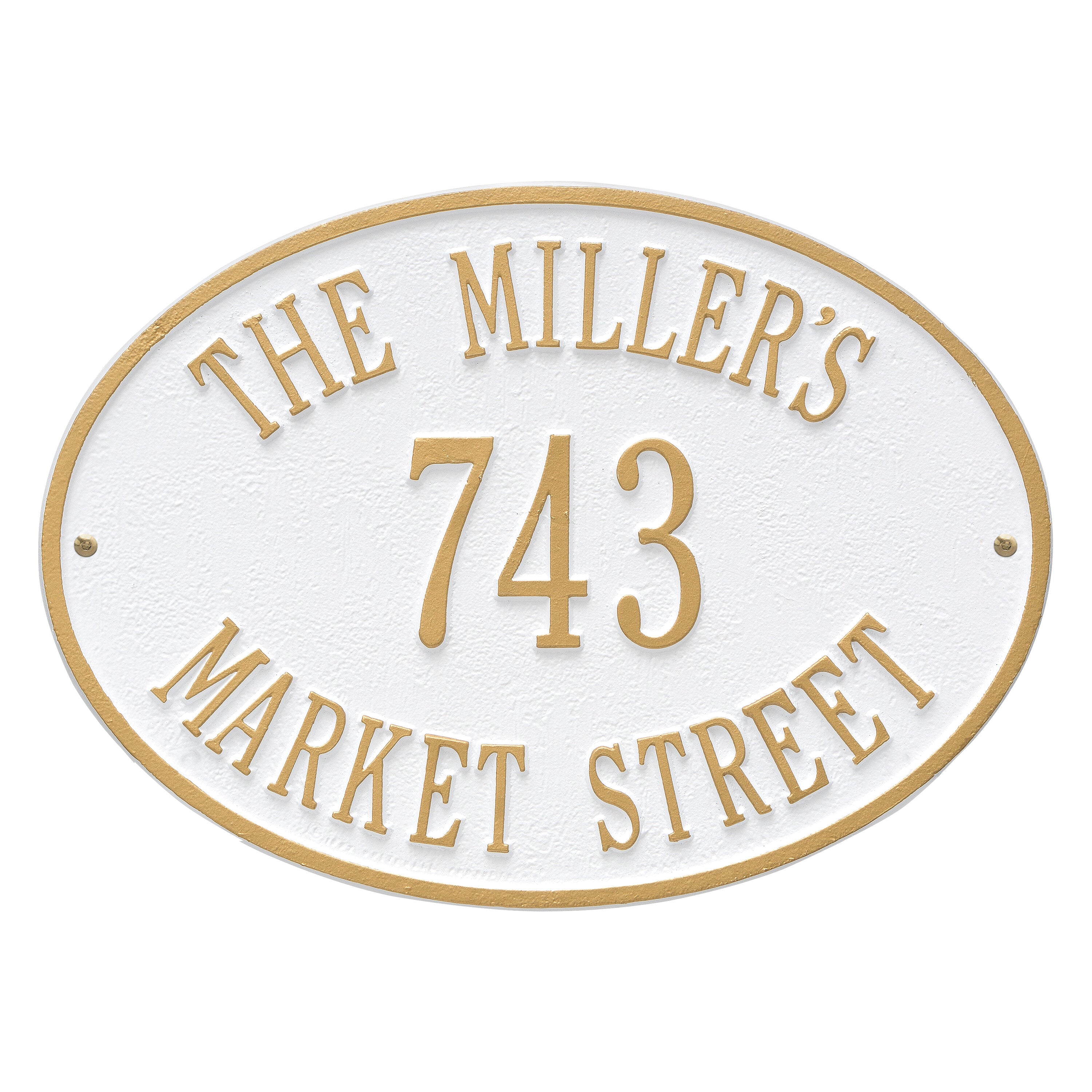Hawthorne Oval Standard Wall Address Plaque