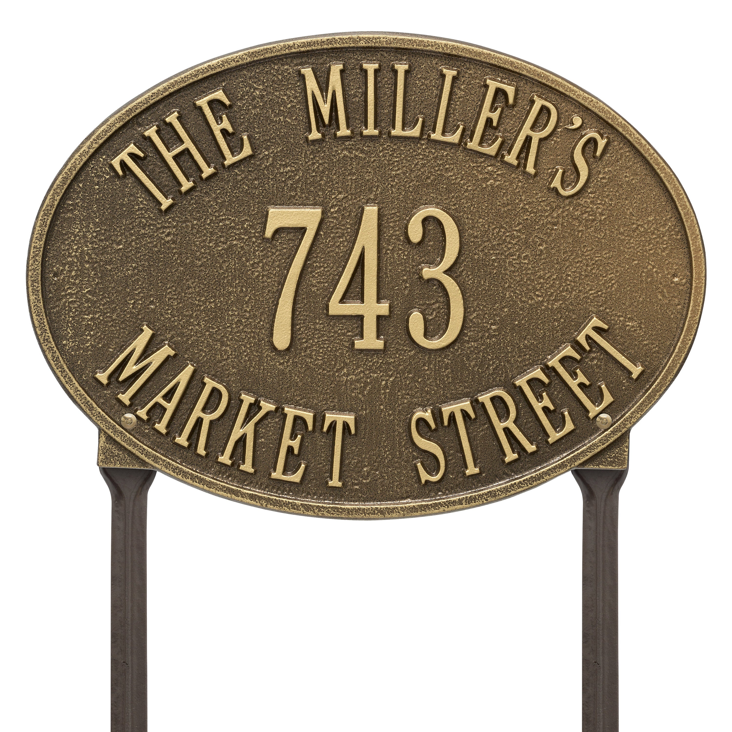 Hawthorne Oval Standard Lawn Address Plaque