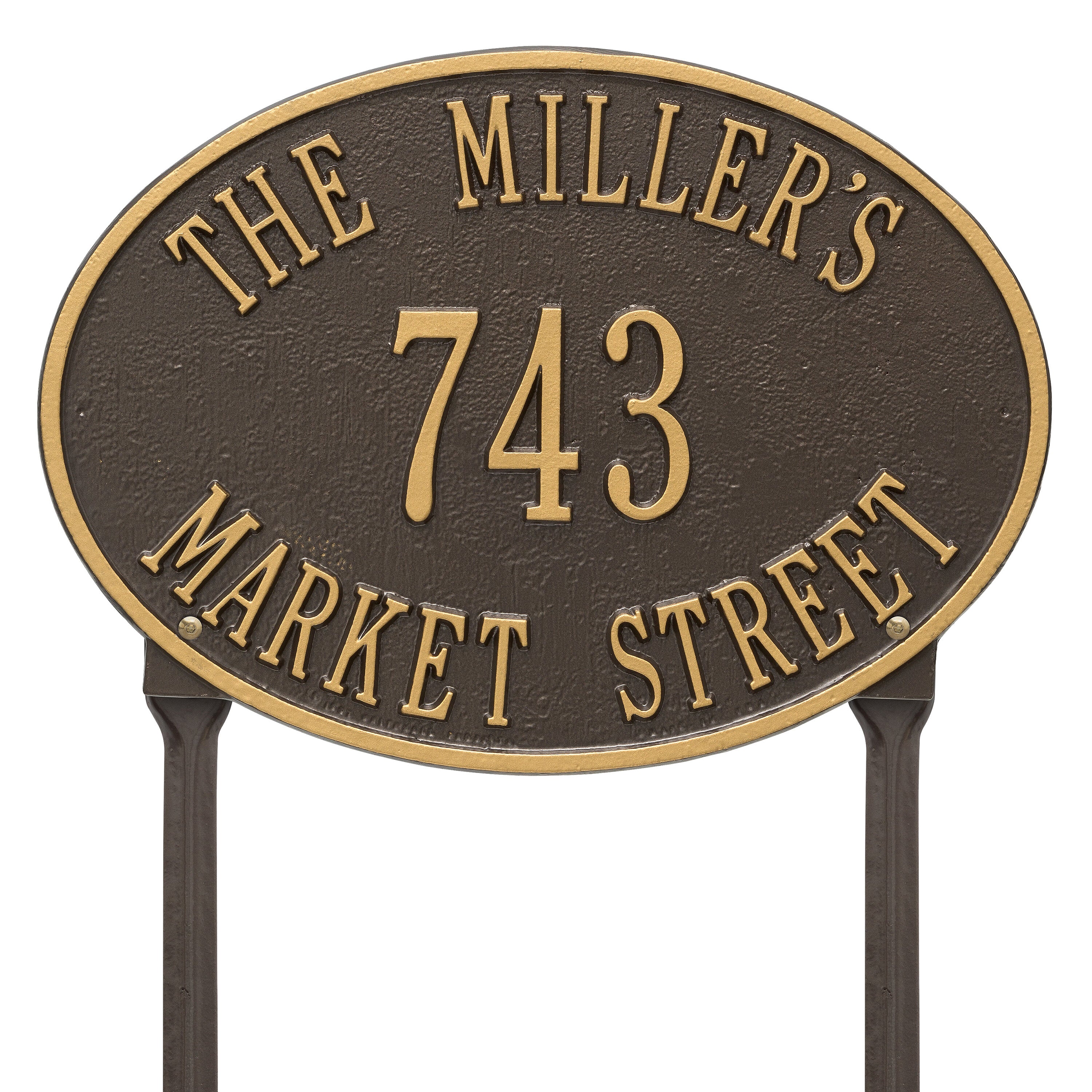 Hawthorne Oval Standard Lawn Address Plaque