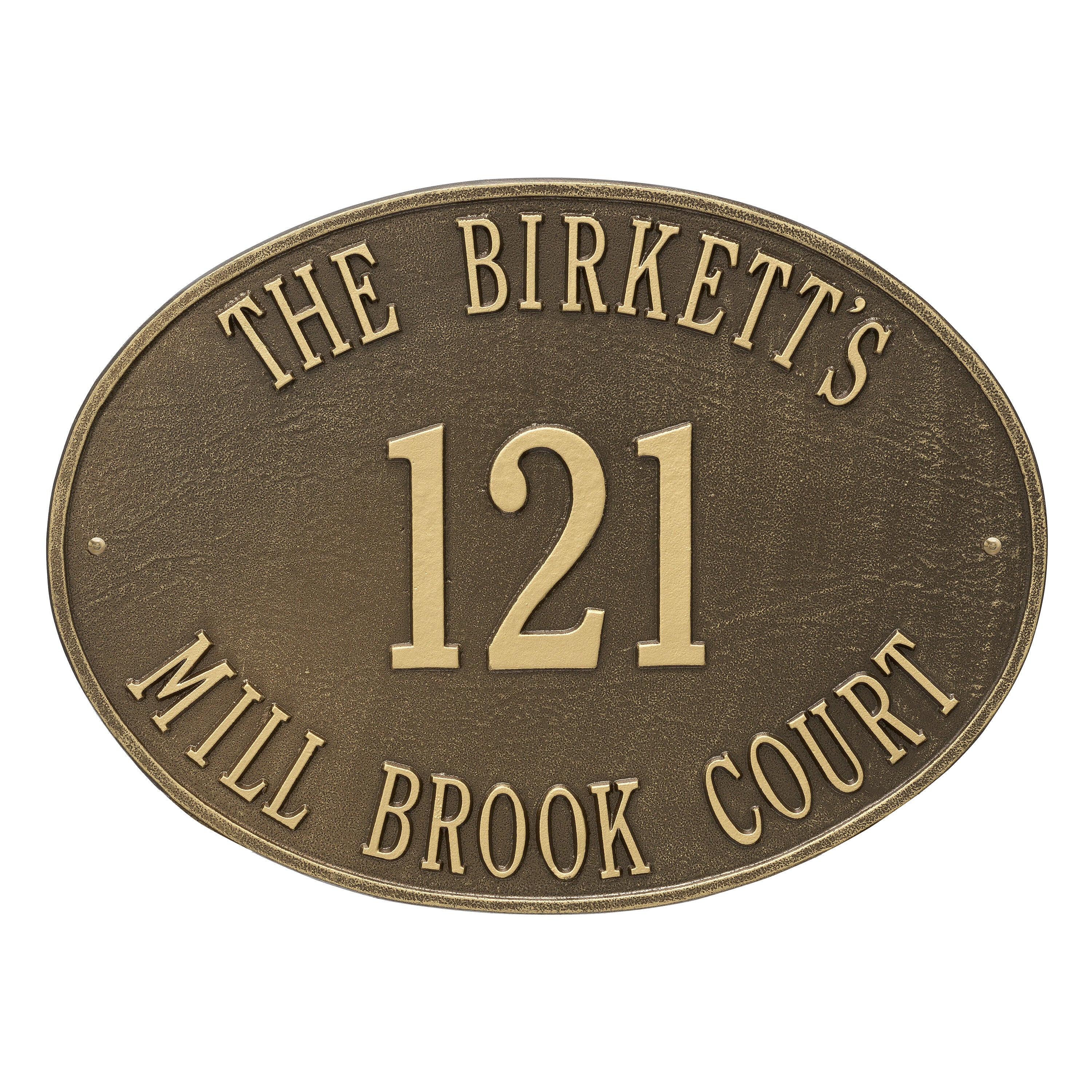 Hawthorne Oval Estate Wall Address Plaque