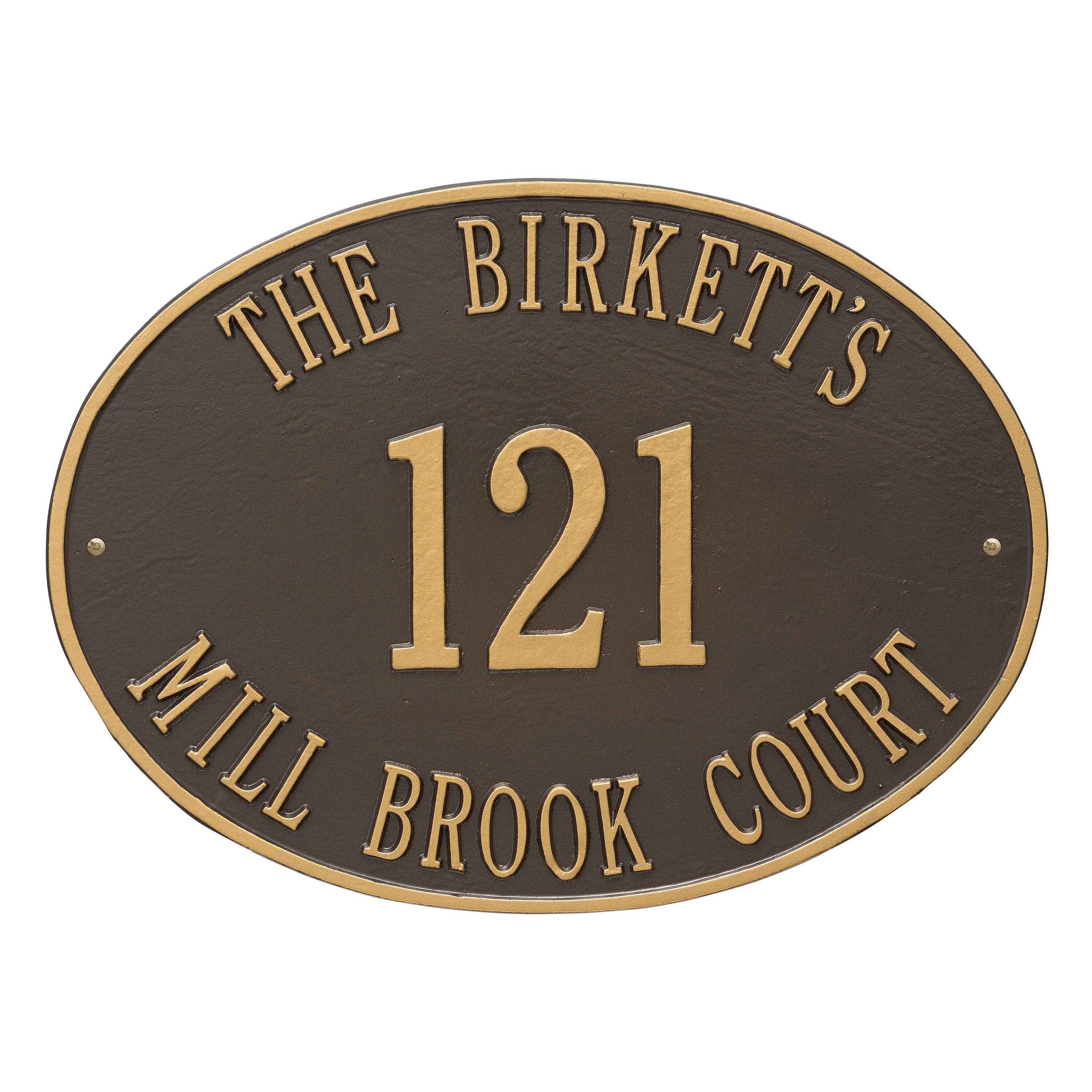 Hawthorne Oval Estate Wall Address Plaque