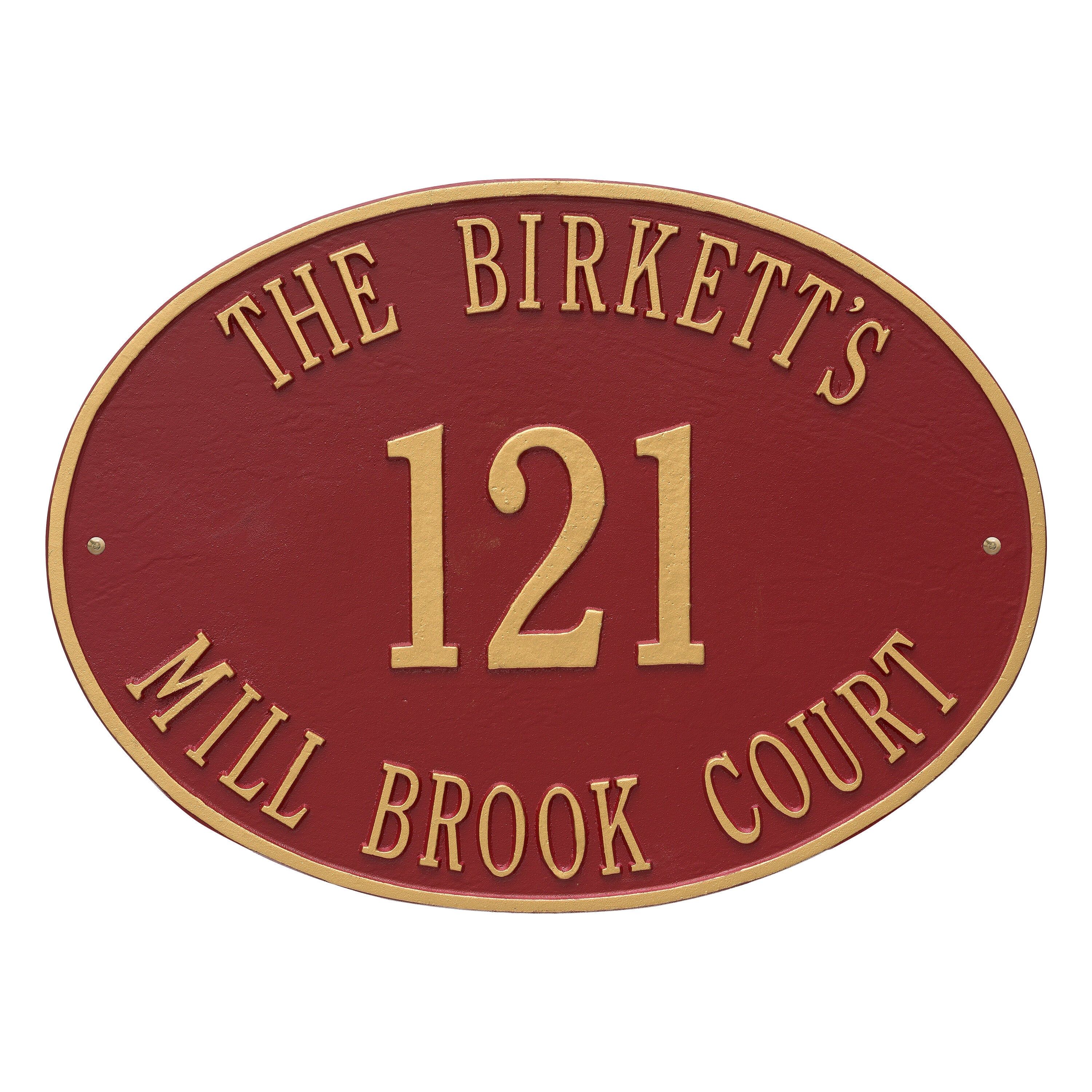 Hawthorne Oval Estate Wall Address Plaque