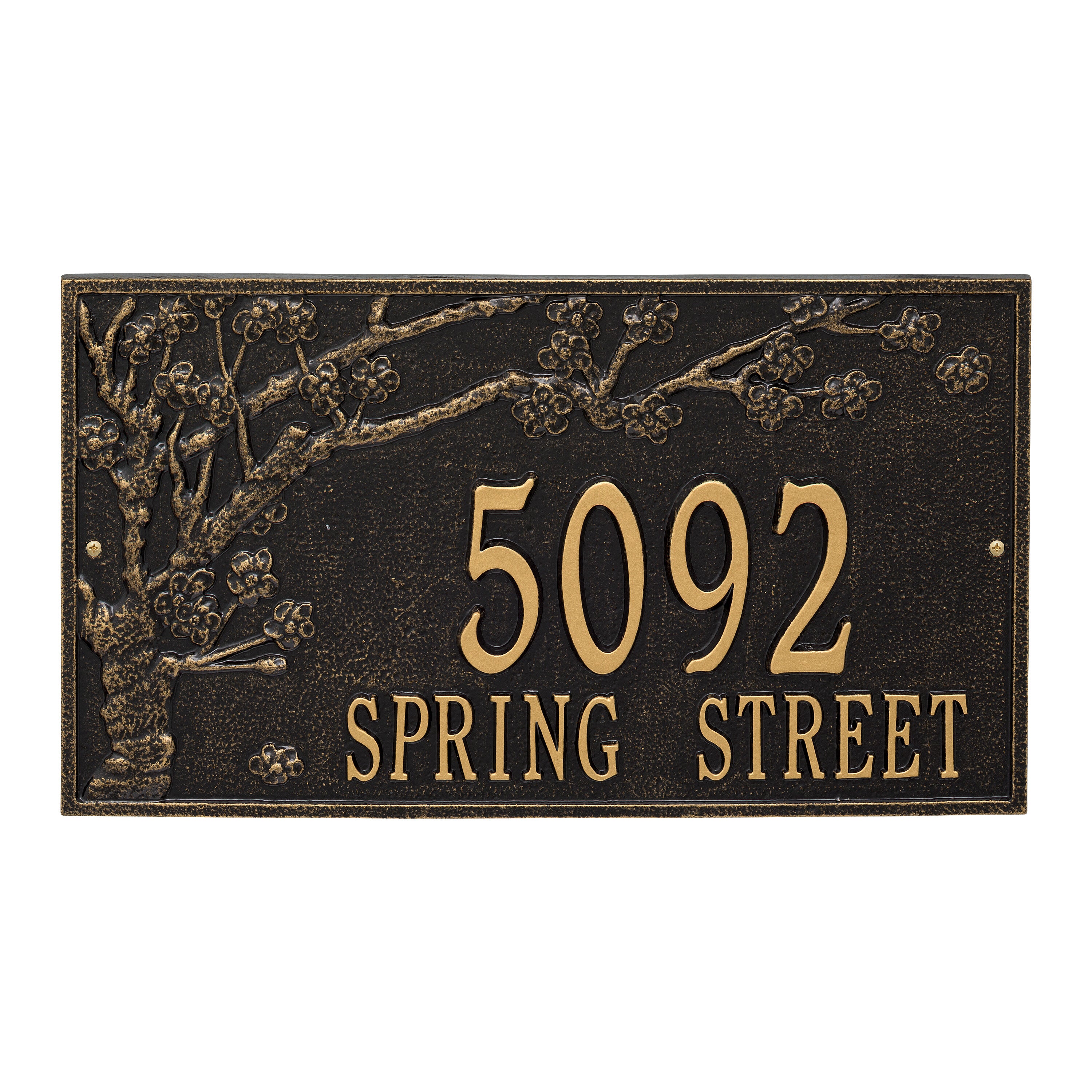 Spring Blossom Estate Wall Address Plaque