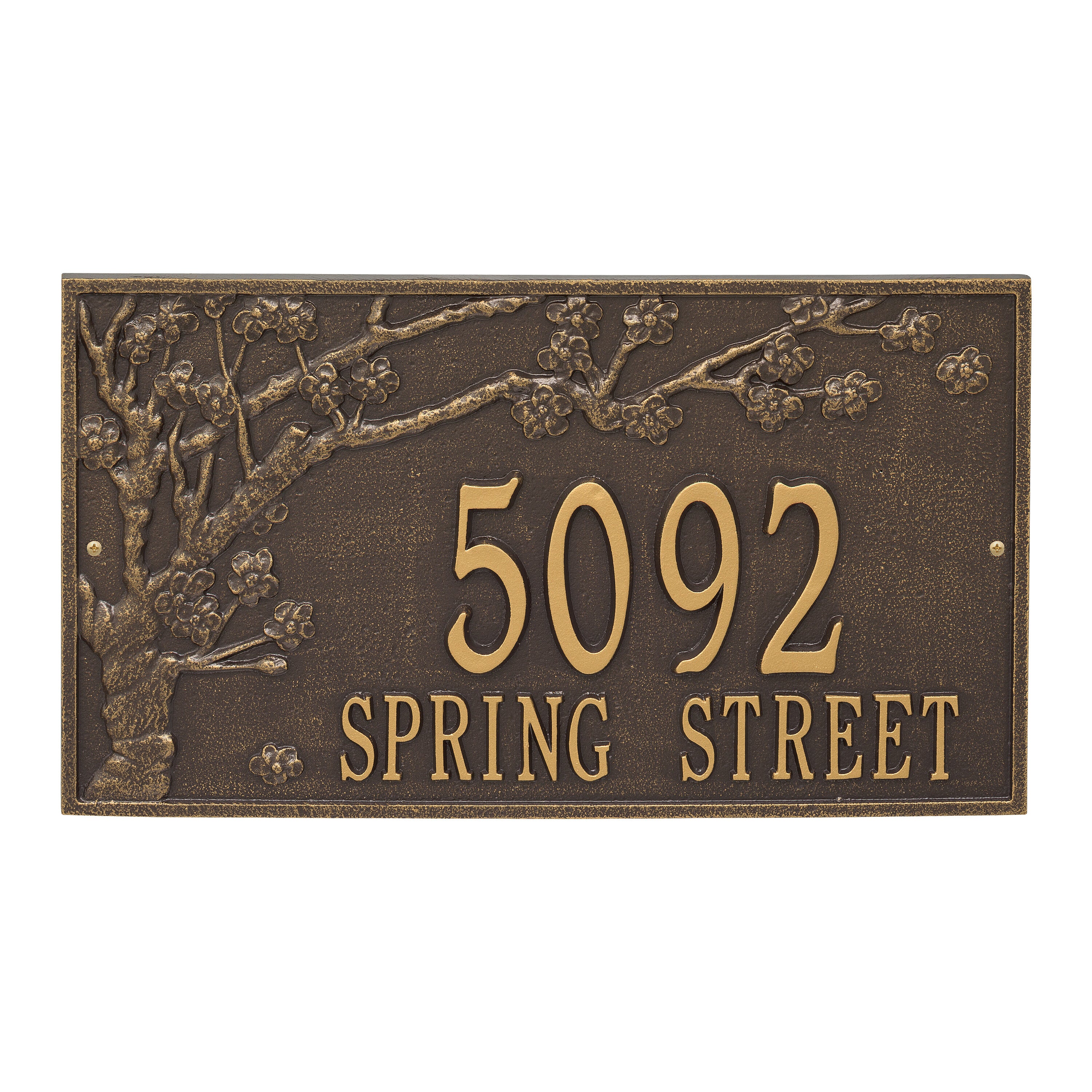 Spring Blossom Estate Wall Address Plaque