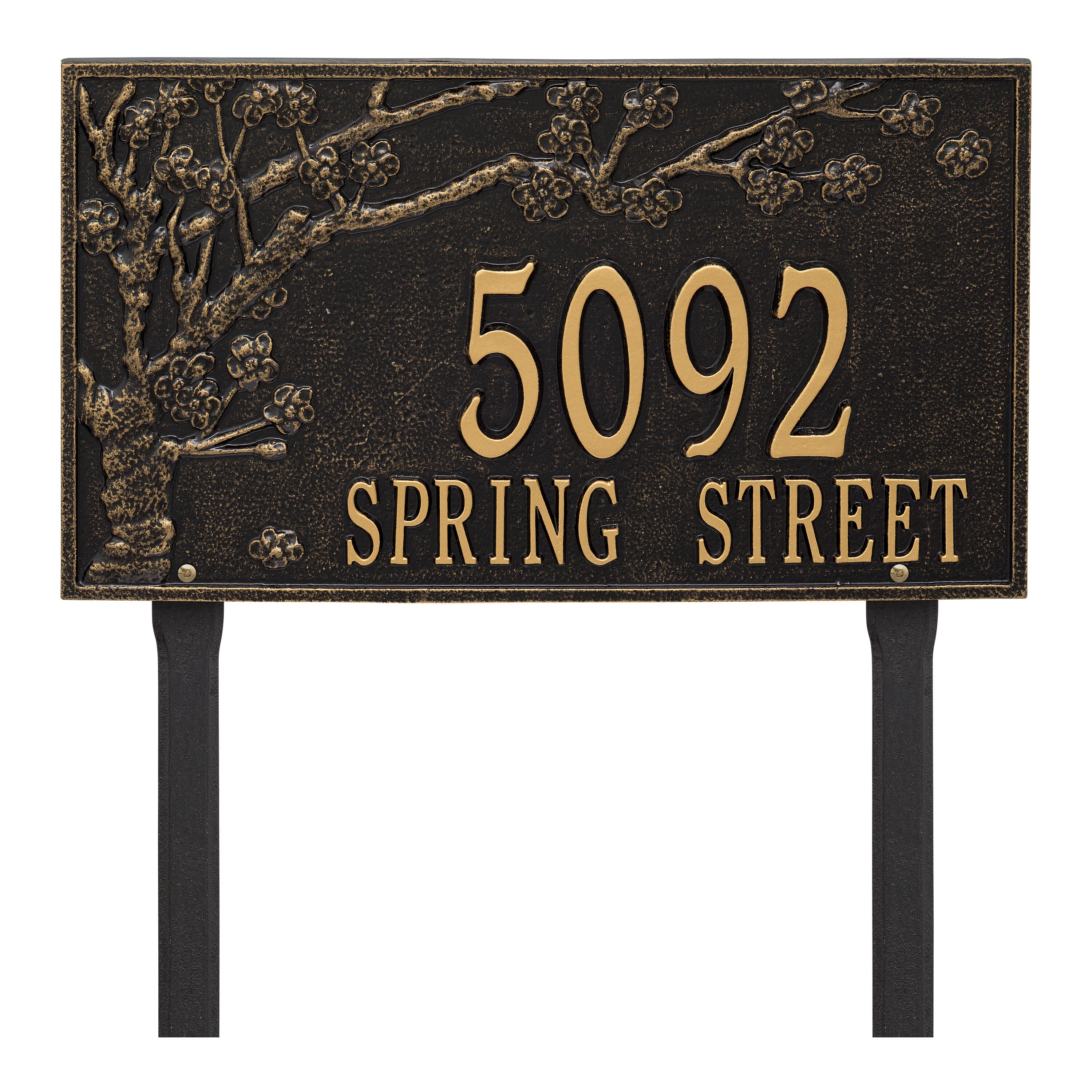 Spring Blossom Estate Lawn Address Plaque