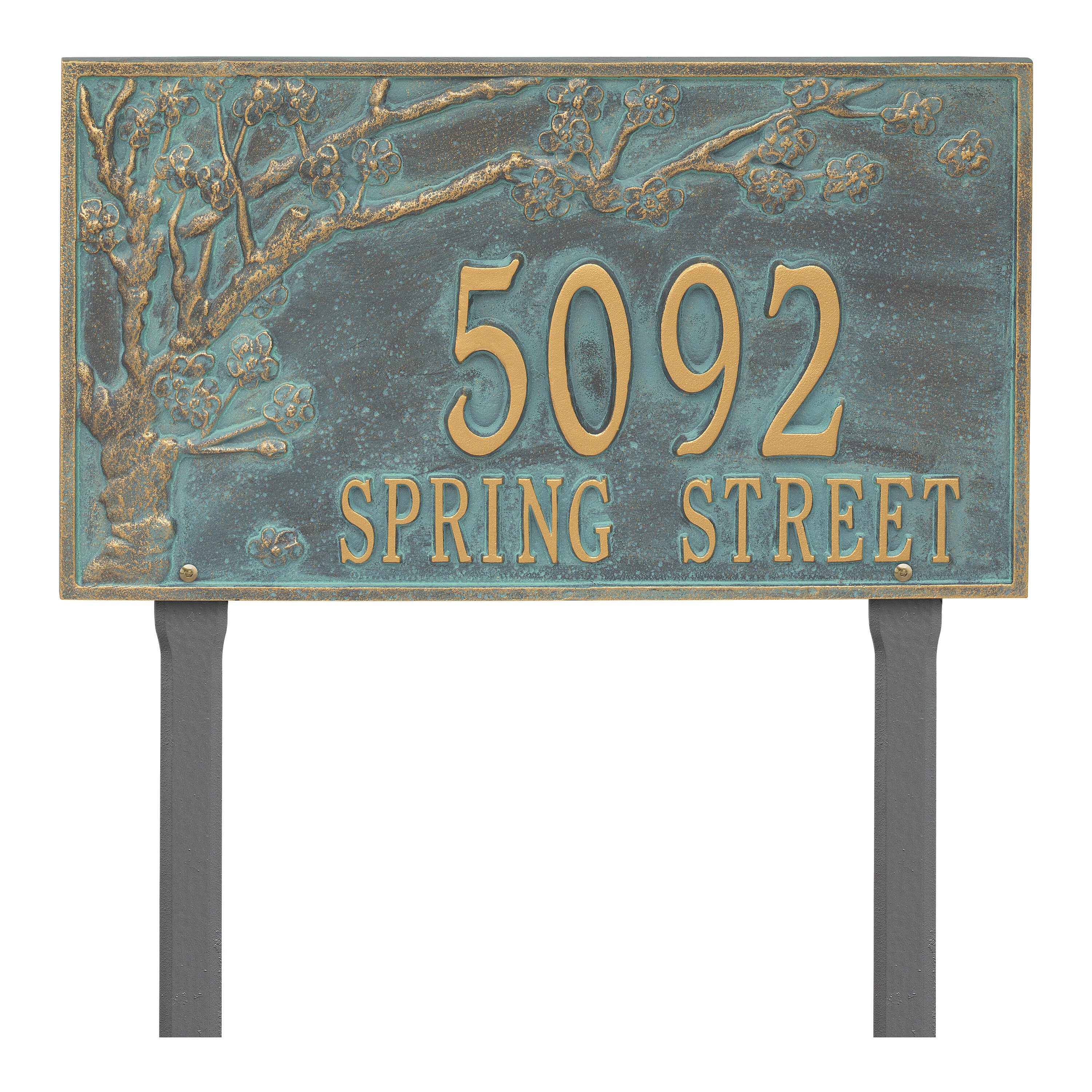 Spring Blossom Estate Lawn Address Plaque