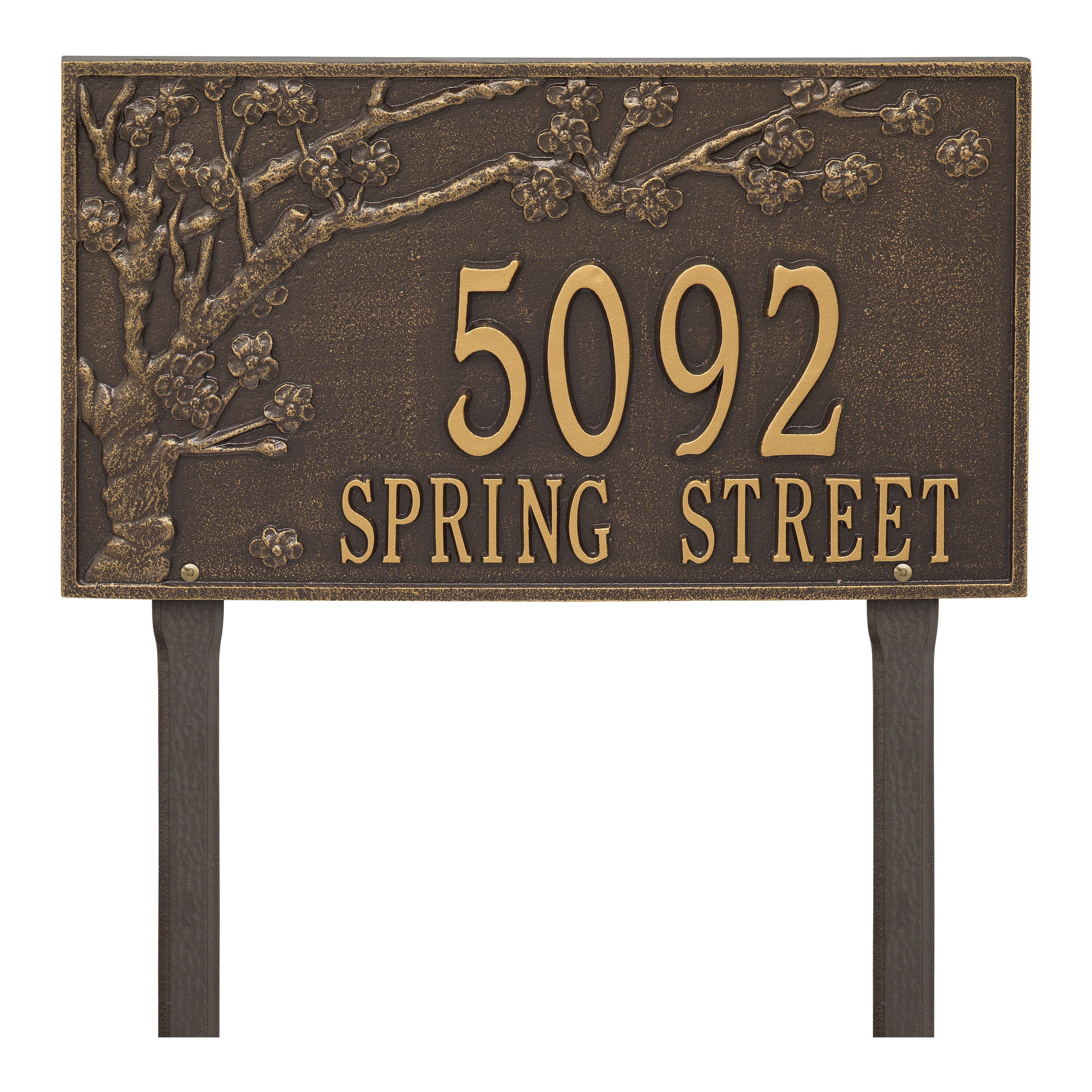Spring Blossom Estate Lawn Address Plaque