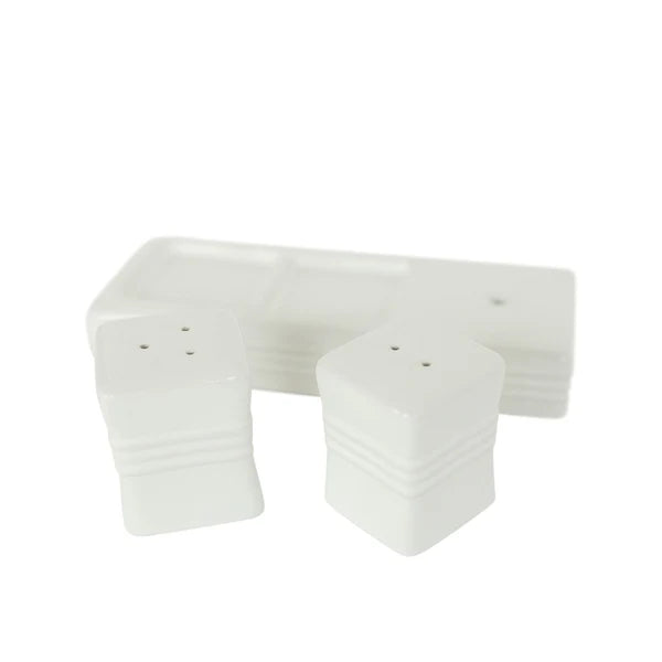 Pinstripes Salt & Pepper Shakers Stoneware