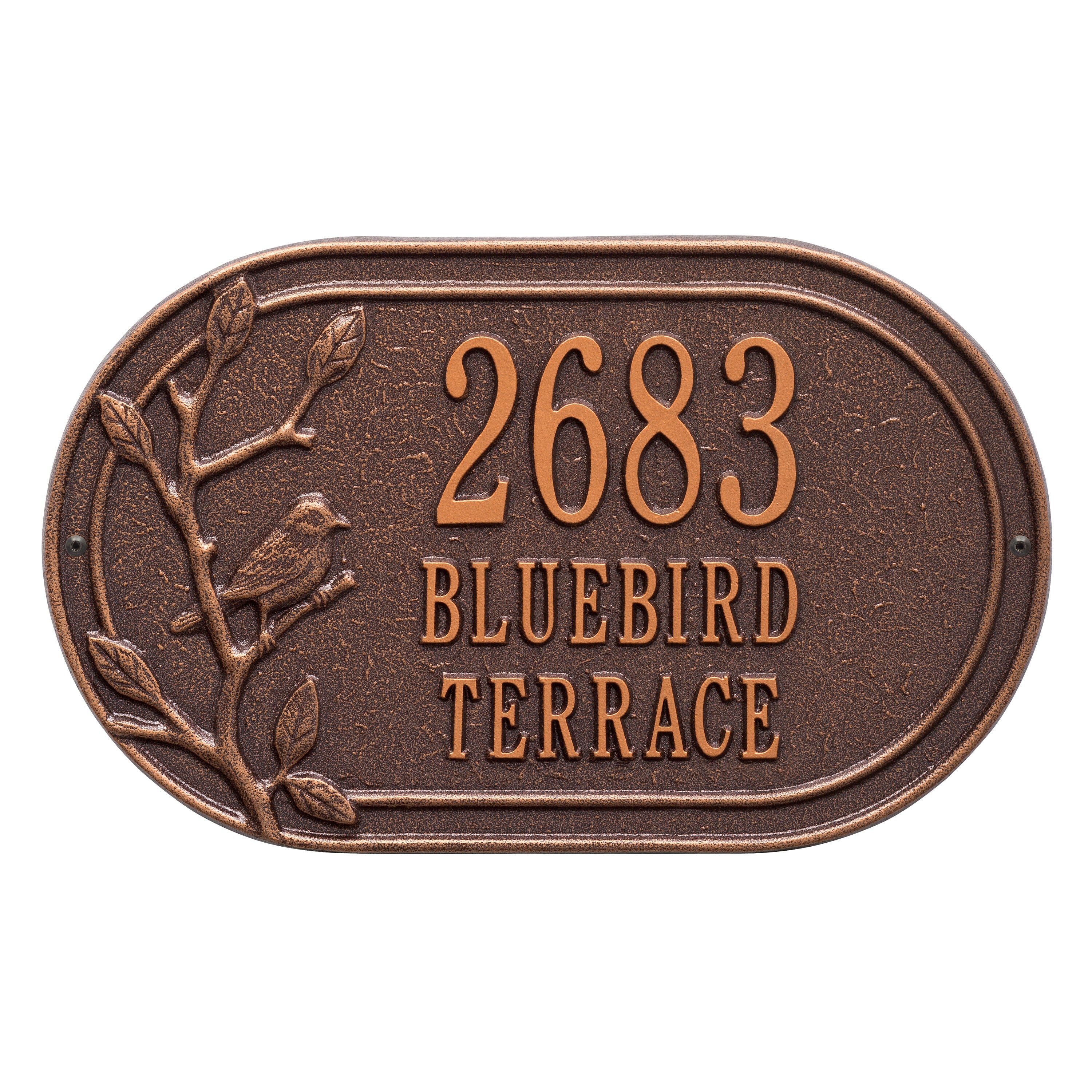 Woodridge Bird Oval Wall Address Plaque