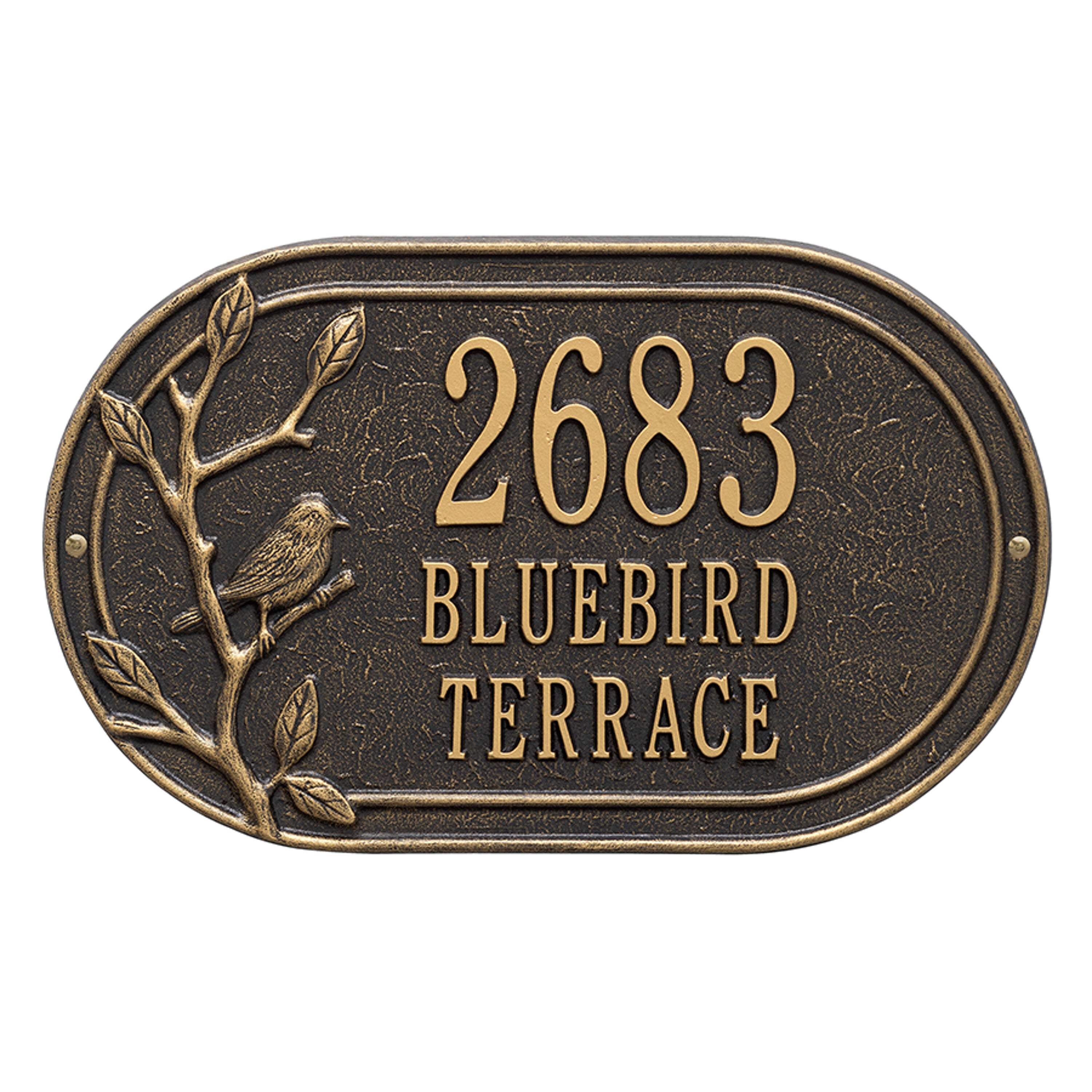 Woodridge Bird Oval Wall Address Plaque