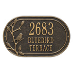 Woodridge Bird Oval Wall Address Plaque