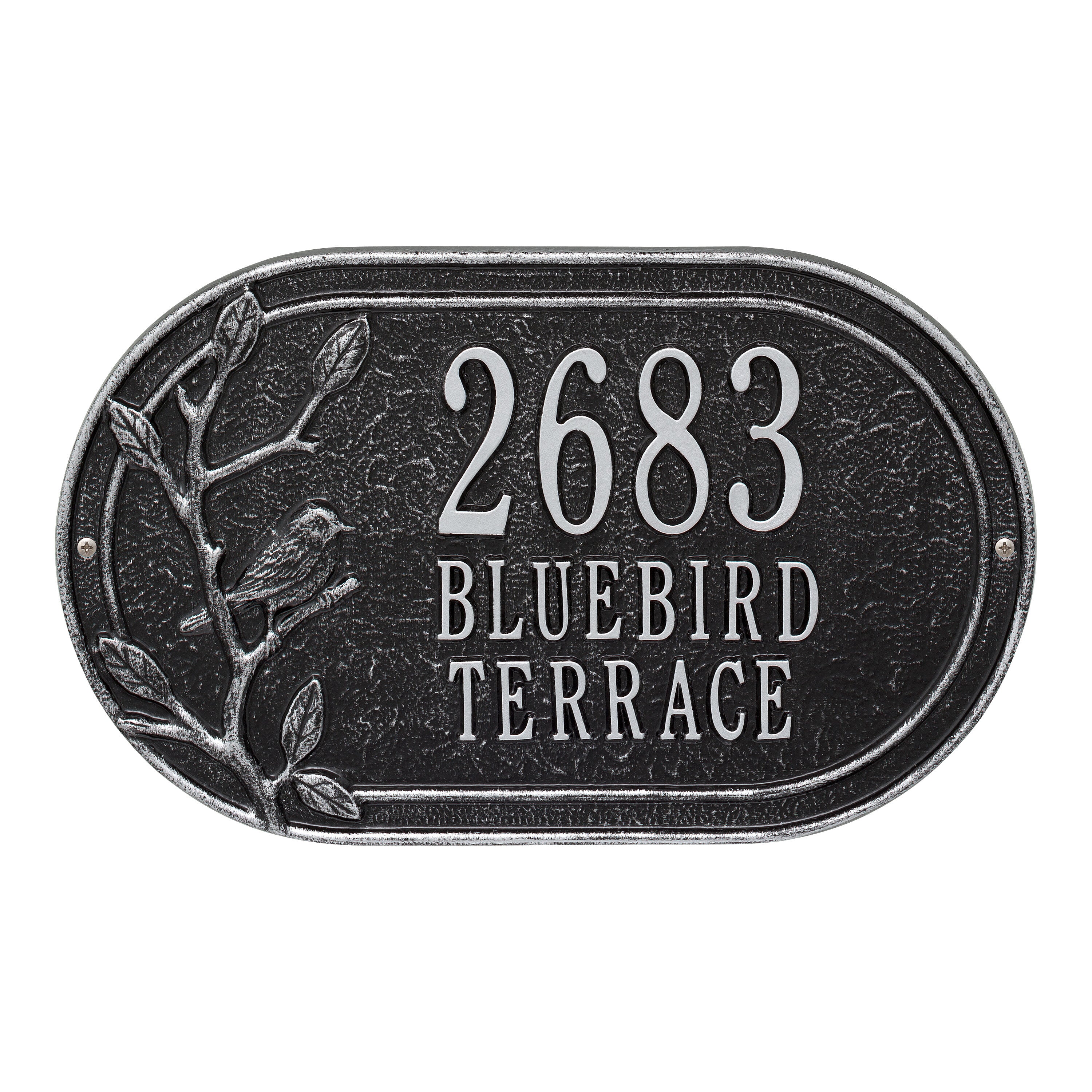 Woodridge Bird Oval Wall Address Plaque