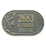 Woodridge Bird Oval Wall Address Plaque