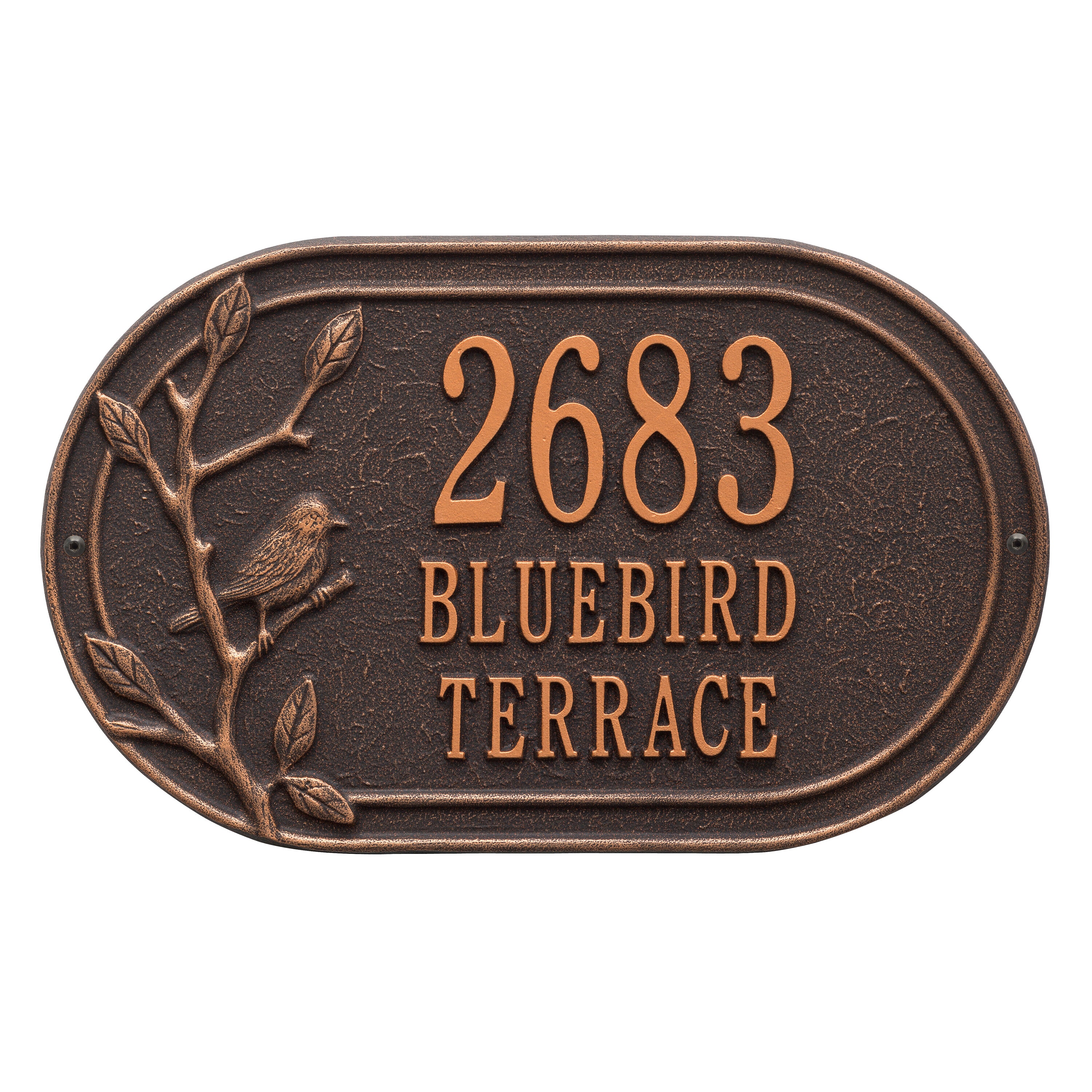 Woodridge Bird Oval Wall Address Plaque