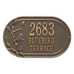Woodridge Bird Oval Wall Address Plaque