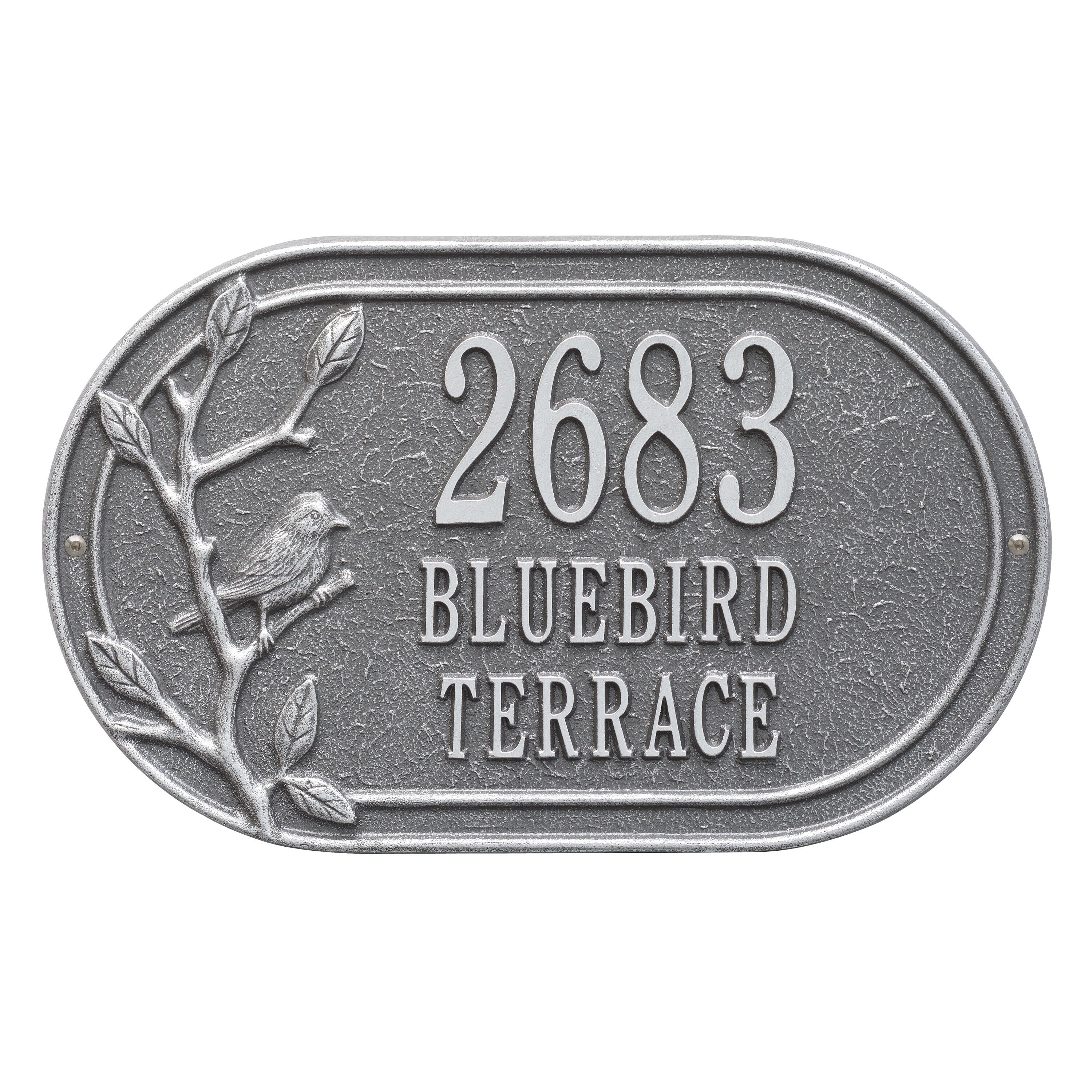 Woodridge Bird Oval Wall Address Plaque