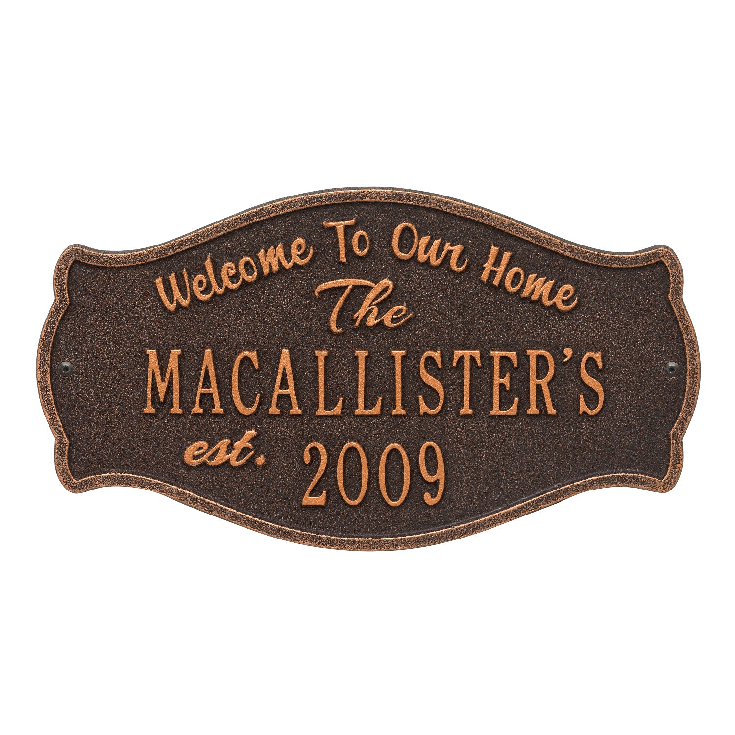 Fluted Arch Welcome Anniversary Plaque
