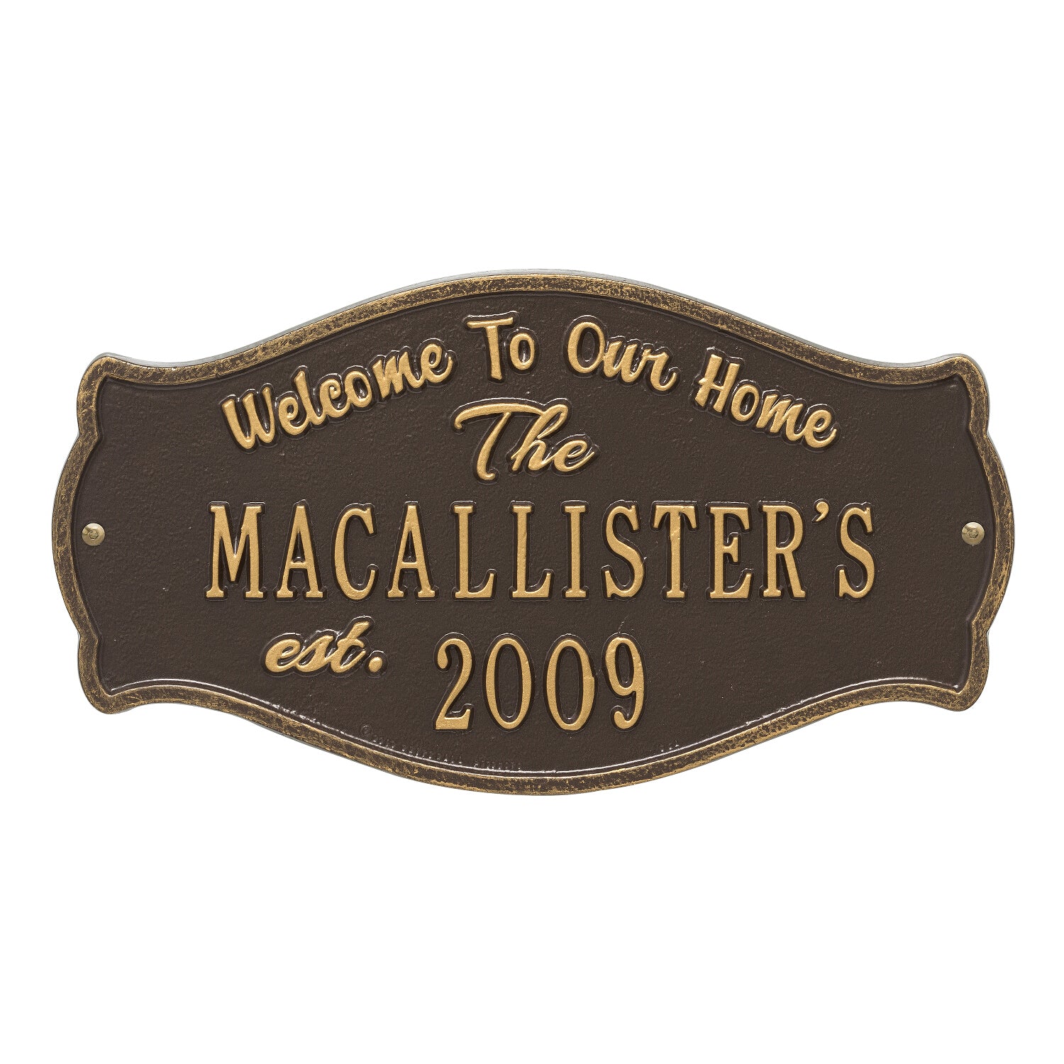 Fluted Arch Welcome Anniversary Plaque