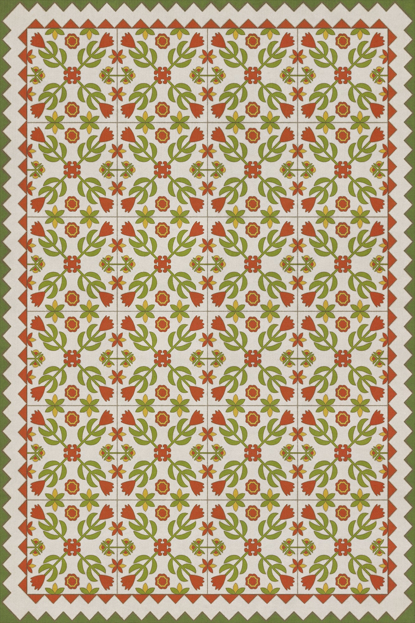 Folk Art Museum - Floral Quilt - Flowers In The Mirror