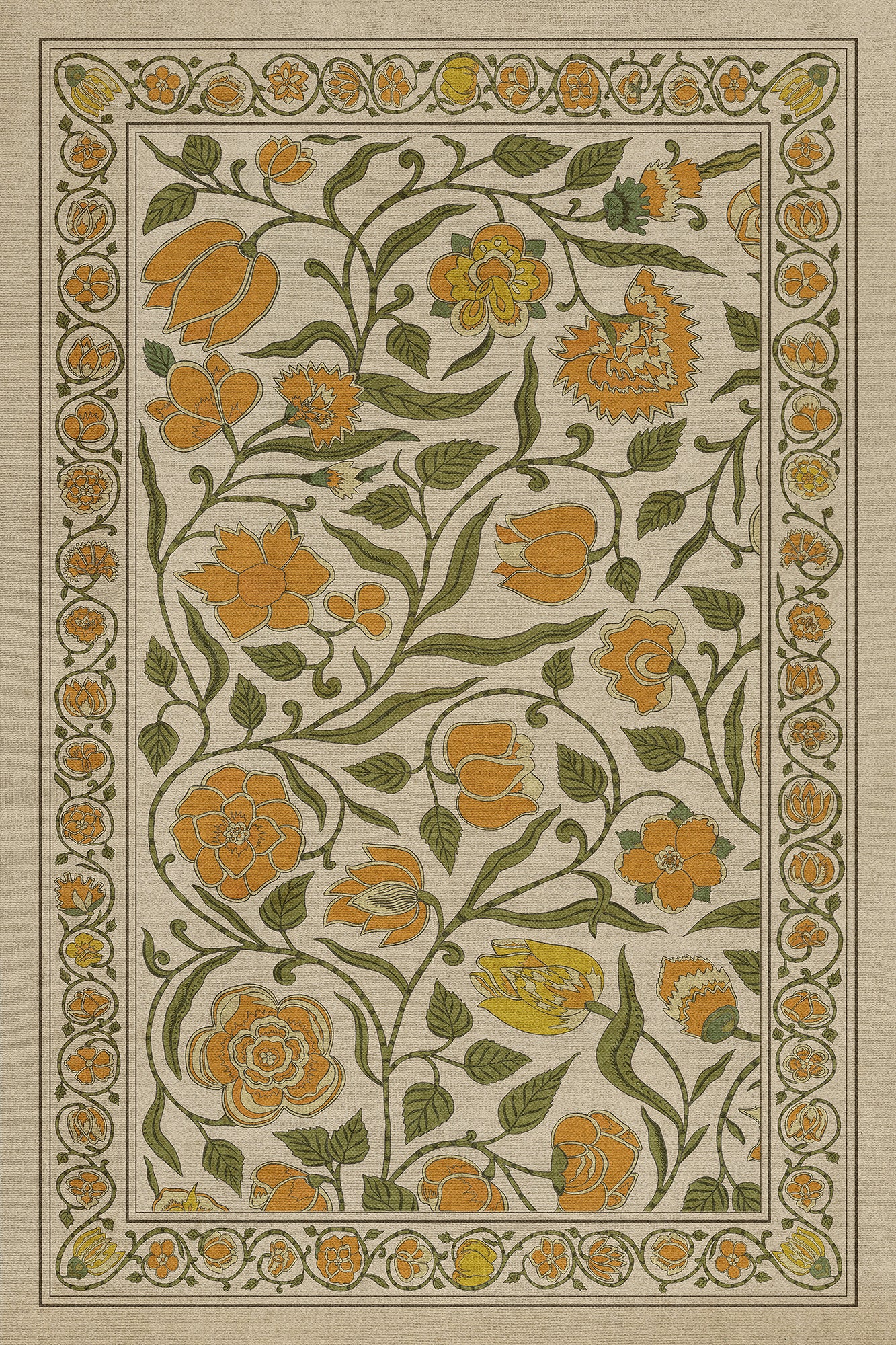 Williamsburg - Antique Floral - A Lane of Yellow