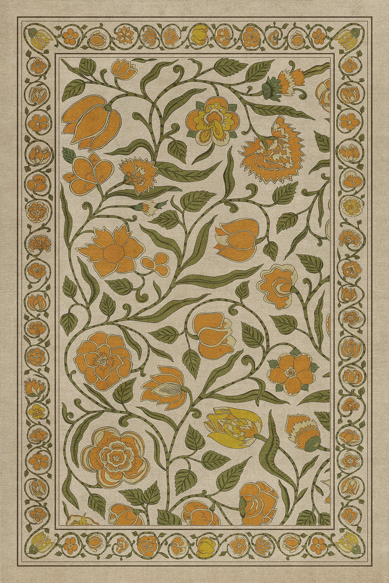 Williamsburg - Antique Floral - A Lane of Yellow