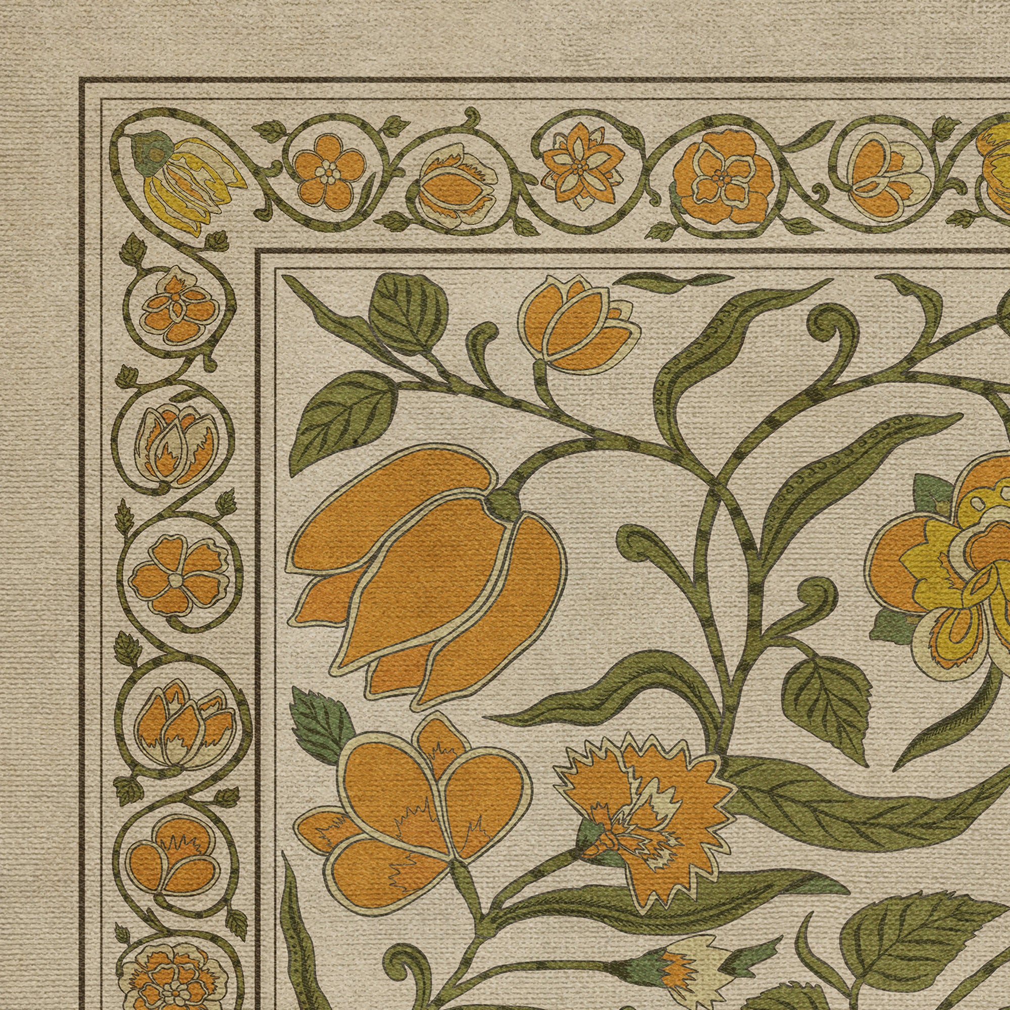Williamsburg - Antique Floral - A Lane of Yellow