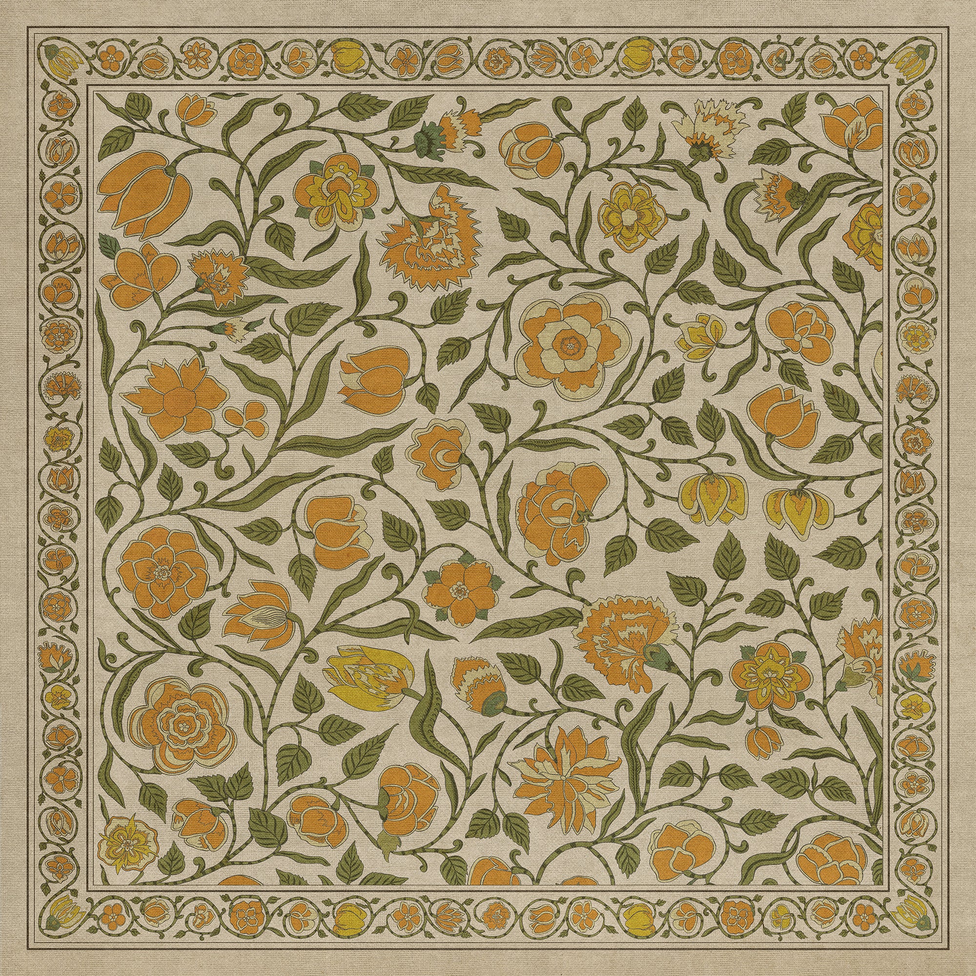 Williamsburg - Antique Floral - A Lane of Yellow