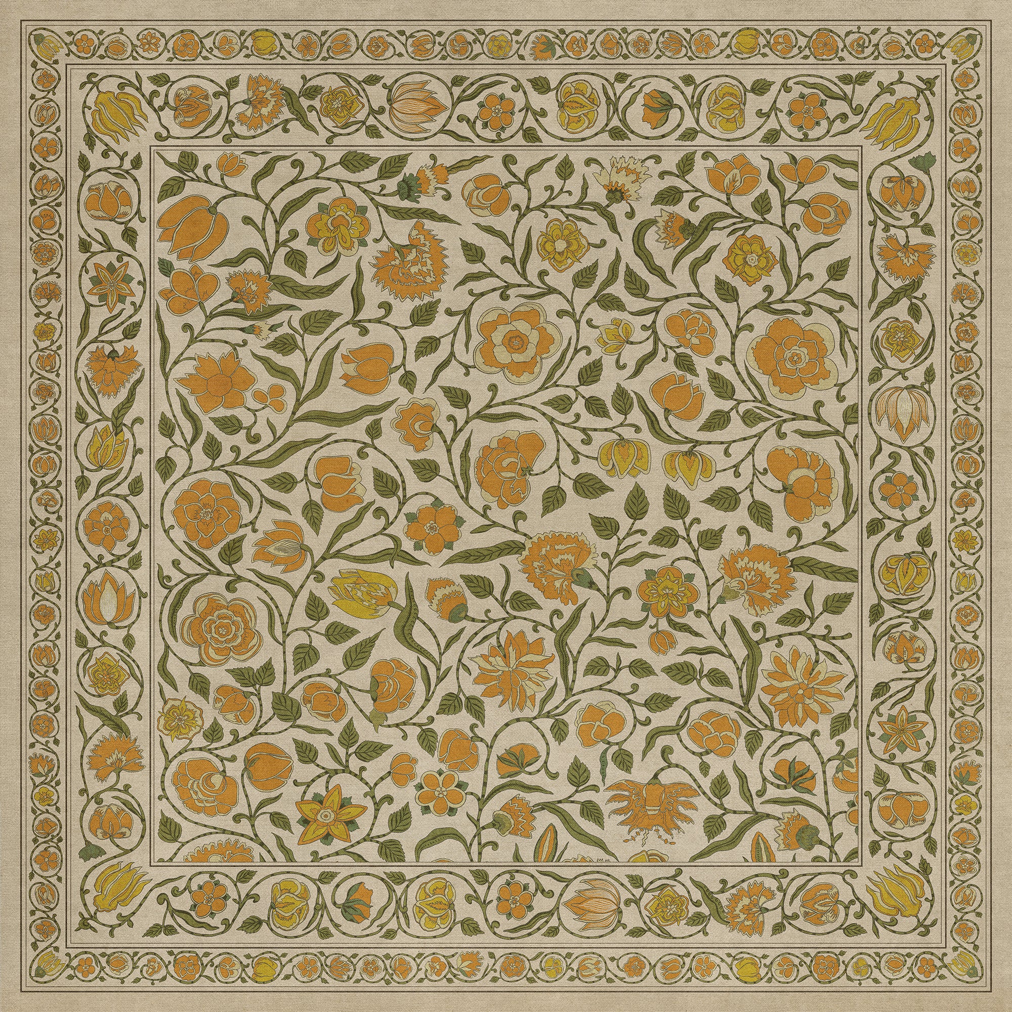 Williamsburg - Antique Floral - A Lane of Yellow