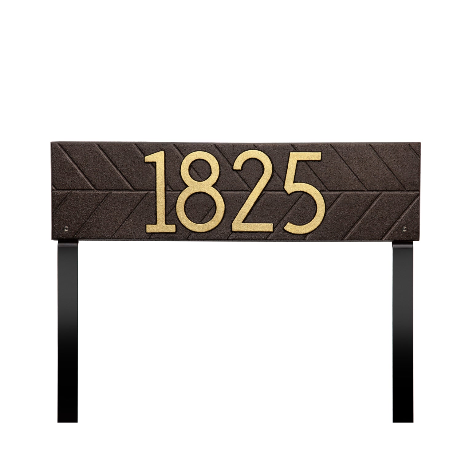 Mid-Century Modern Herringbone Horizontal Lawn Plaque