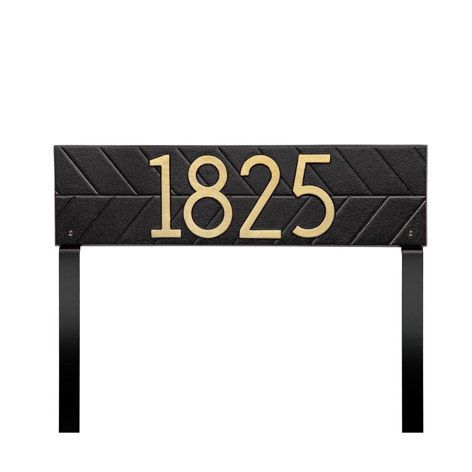 Mid-Century Modern Herringbone Horizontal Lawn Plaque