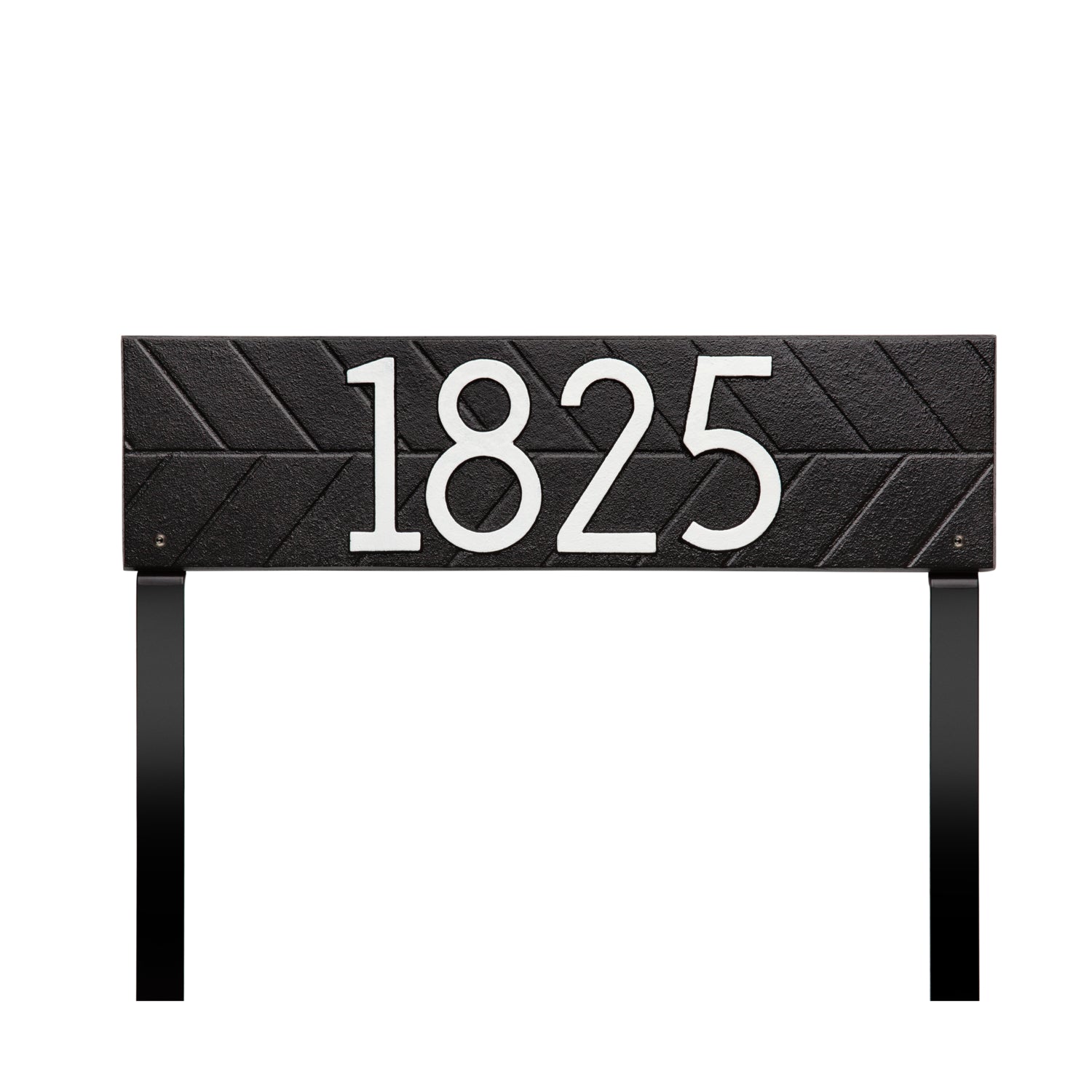 Mid-Century Modern Herringbone Horizontal Lawn Plaque