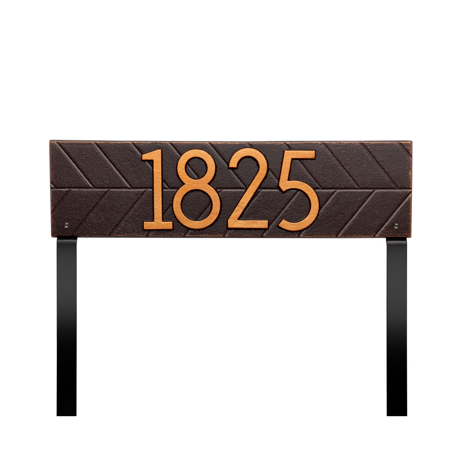 Mid-Century Modern Herringbone Horizontal Lawn Plaque
