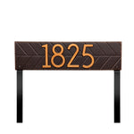 Mid-Century Modern Herringbone Horizontal Lawn Plaque