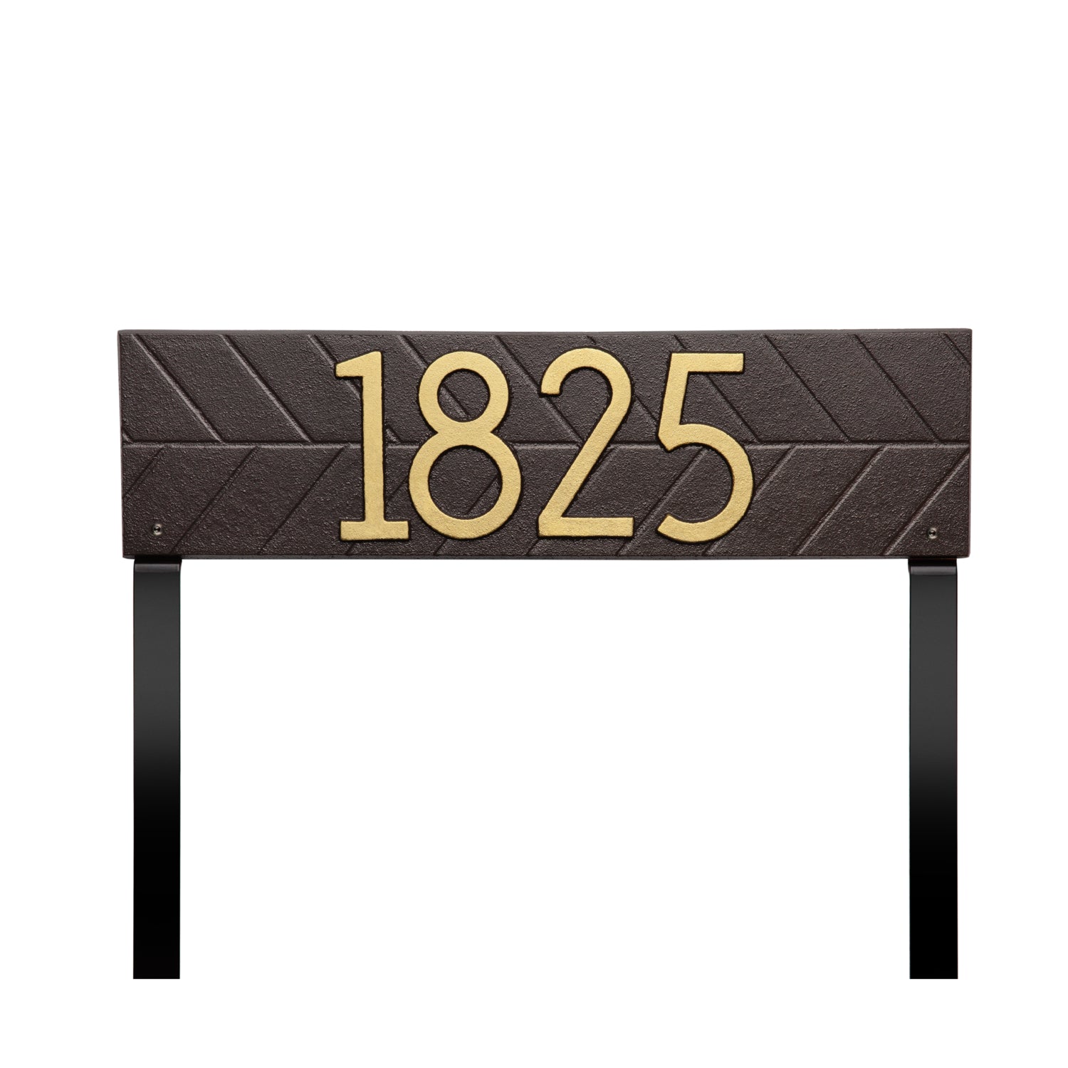 Mid-Century Modern Herringbone Horizontal Lawn Plaque