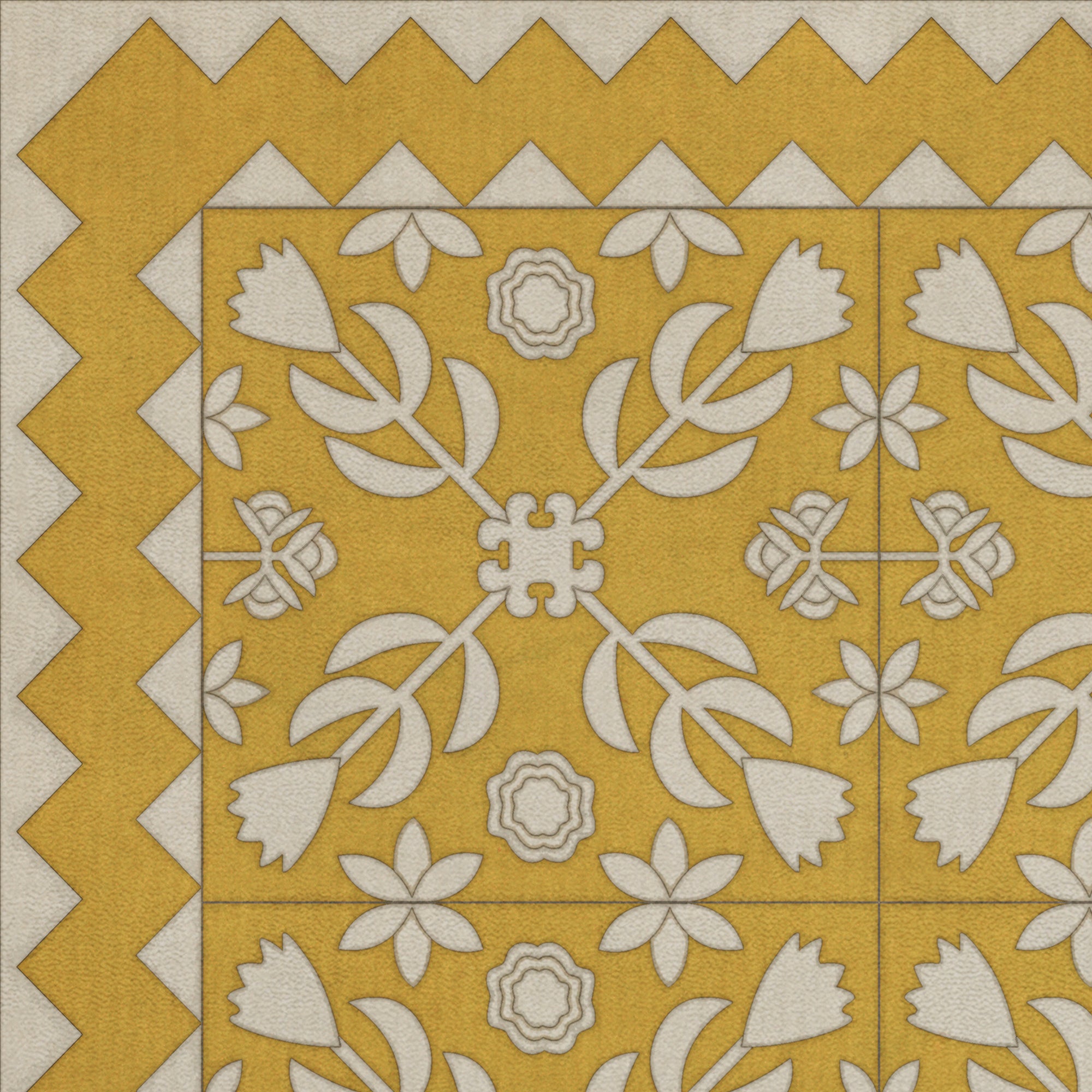 Folk Art Museum - Floral Quilt - Autumn Moonlight